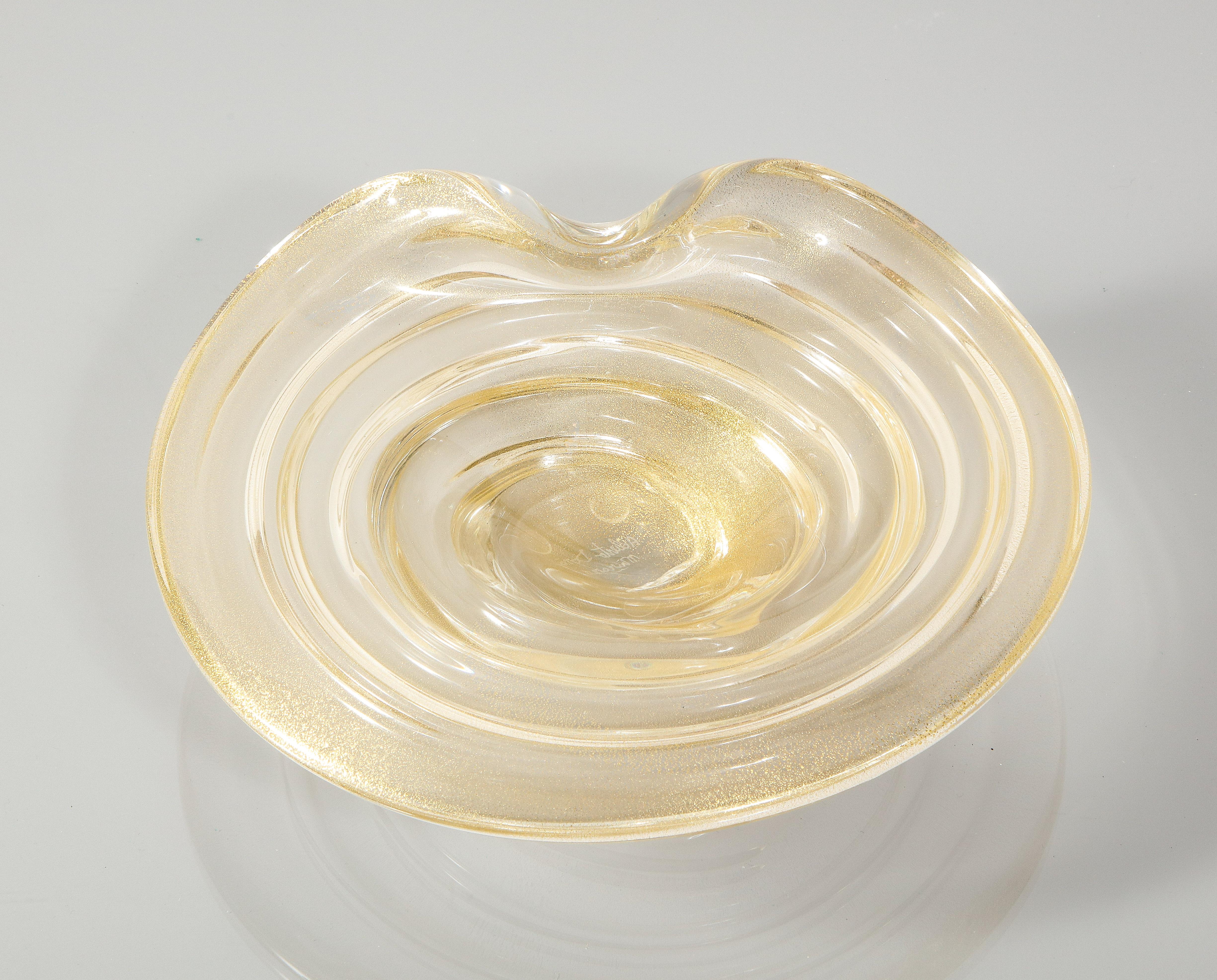 Alberto Dona Murano Aventurina Glass Dish 1970's #3 2