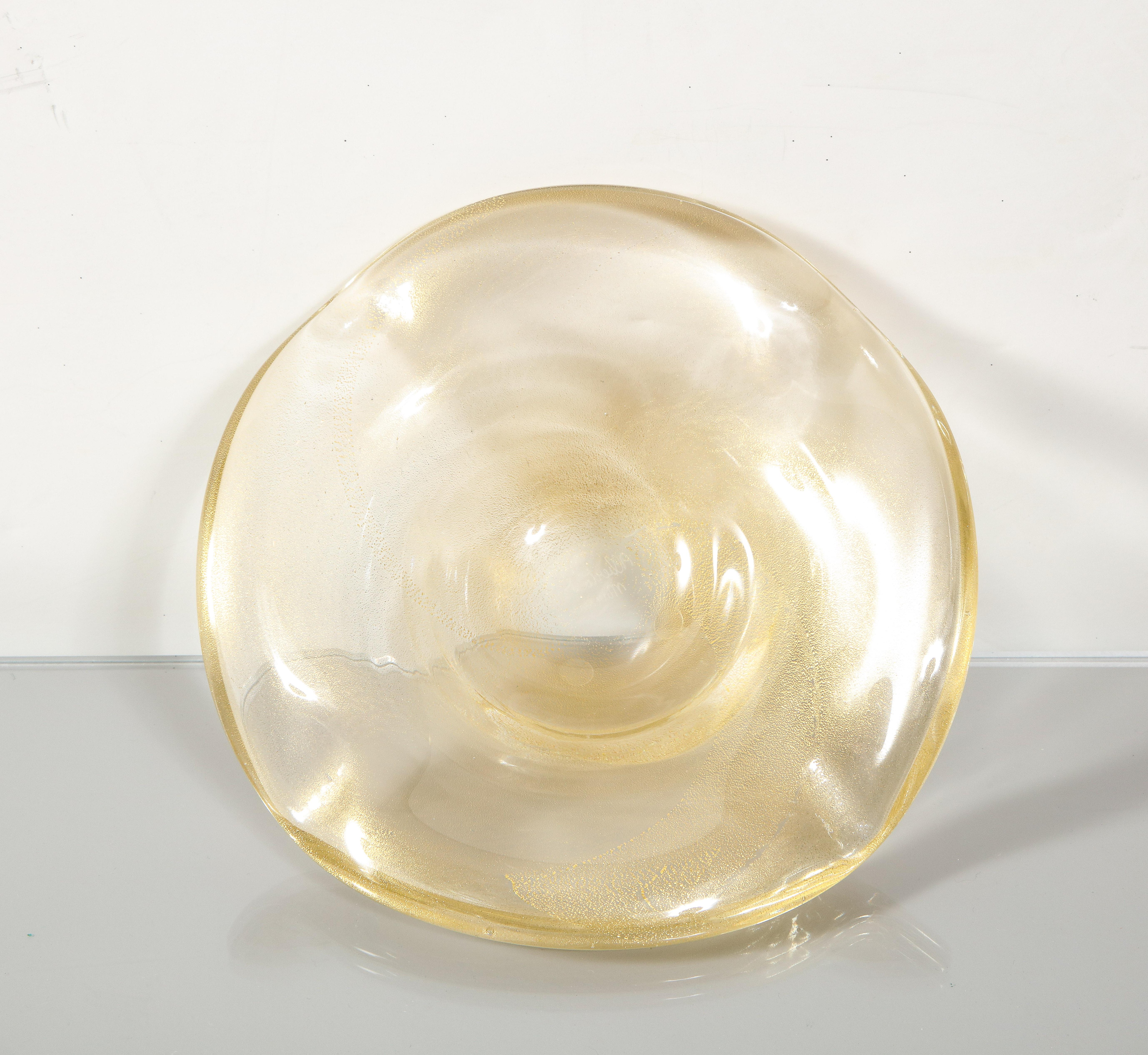 Alberto Dona Murano Aventurina Glass Dish 1970's #1 1