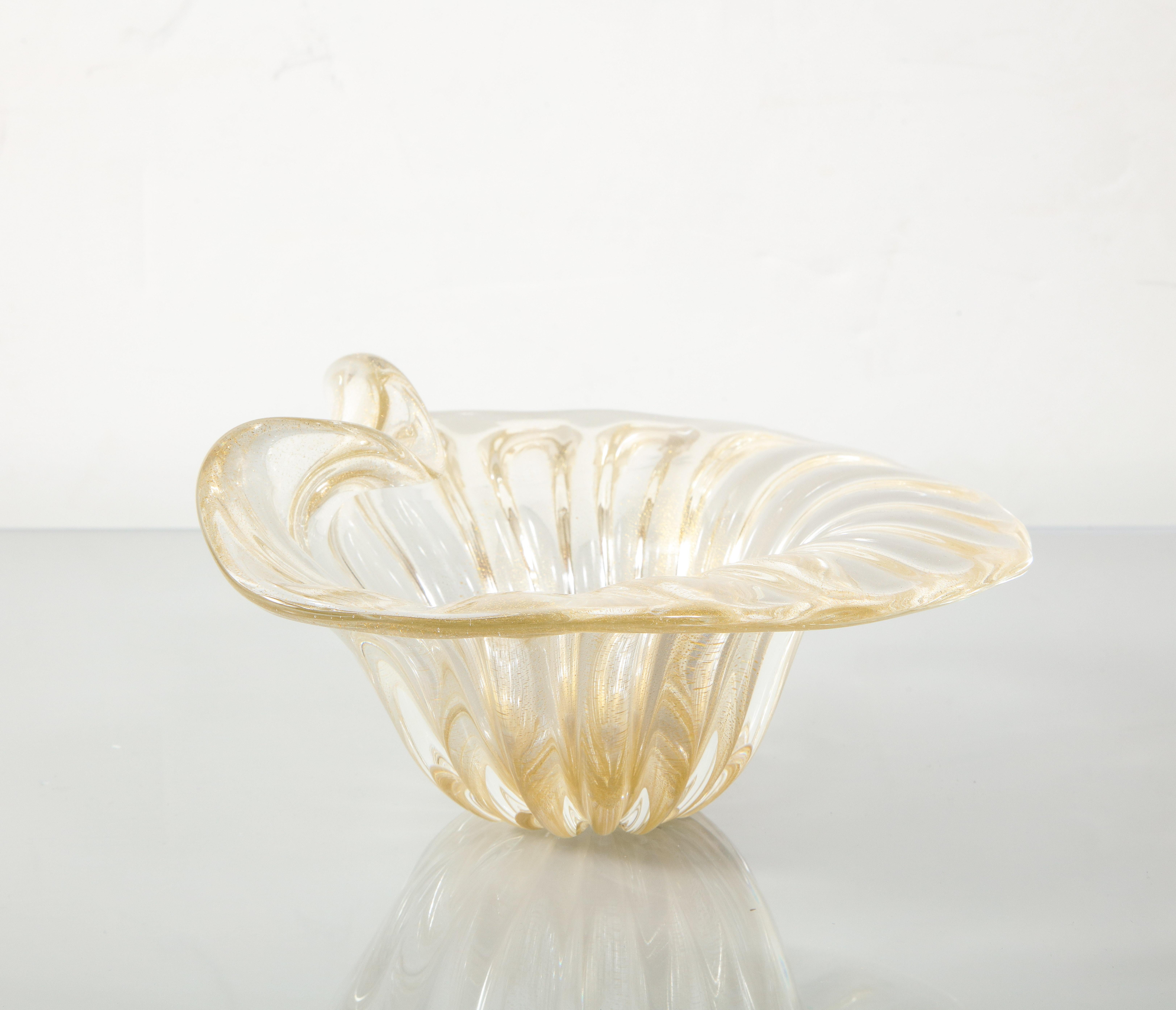 Mid-Century Modern Alberto Dona Murano Aventurina Glass Dish 1970's #2
