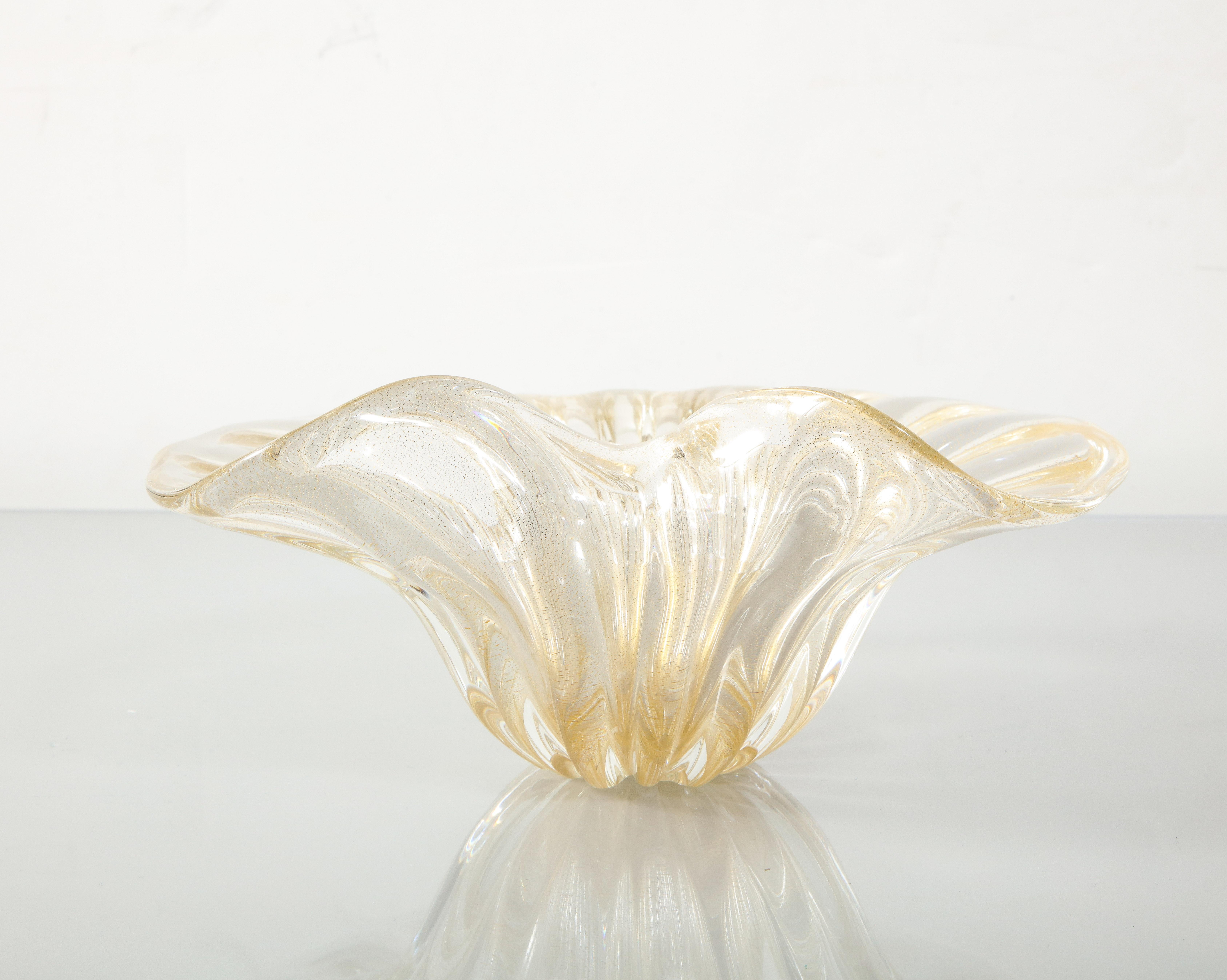 Italian Alberto Dona Murano Aventurina Glass Dish 1970's #2