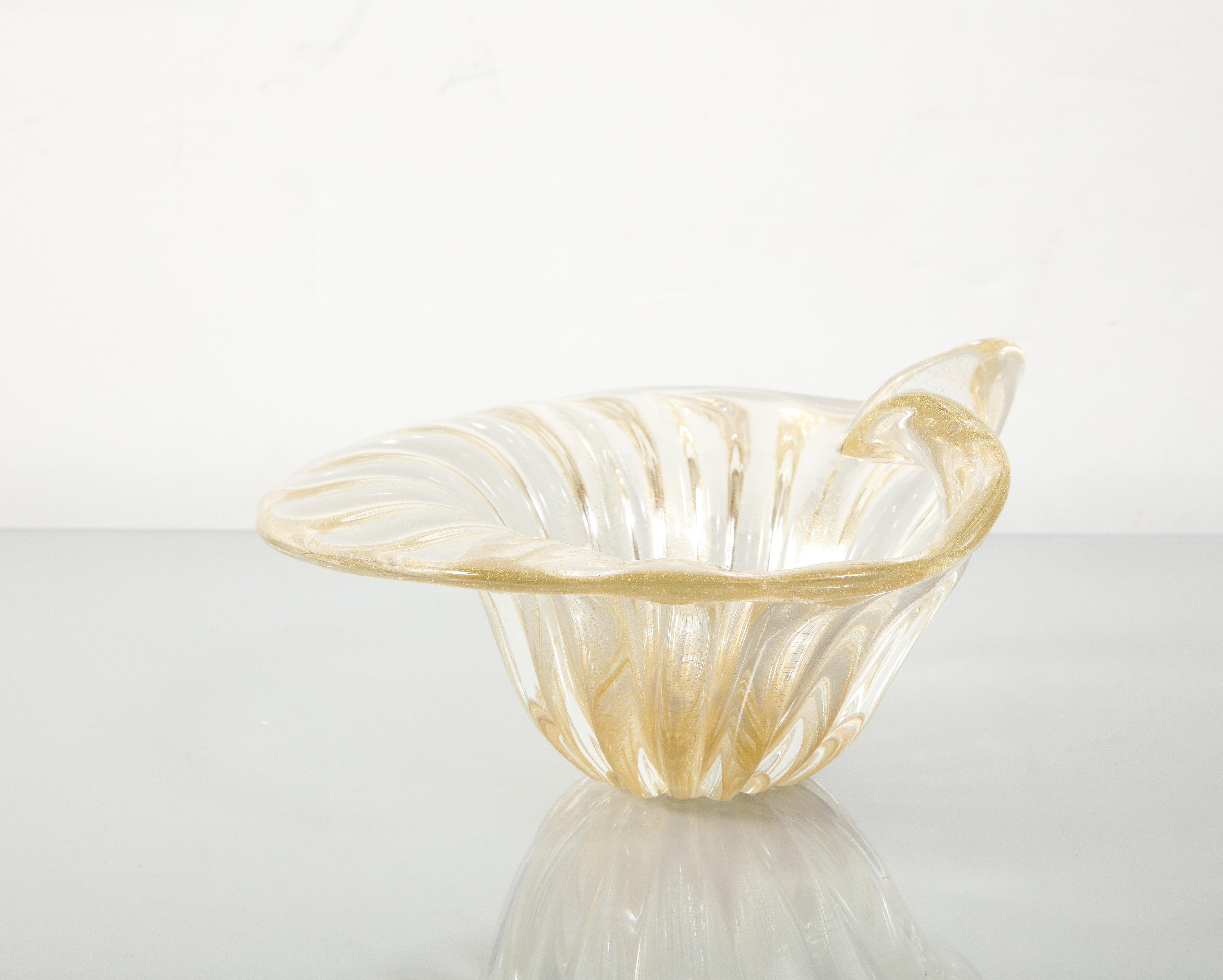 Alberto Dona Murano Aventurina Glass Dish 1970's #2 In Excellent Condition In New York, NY