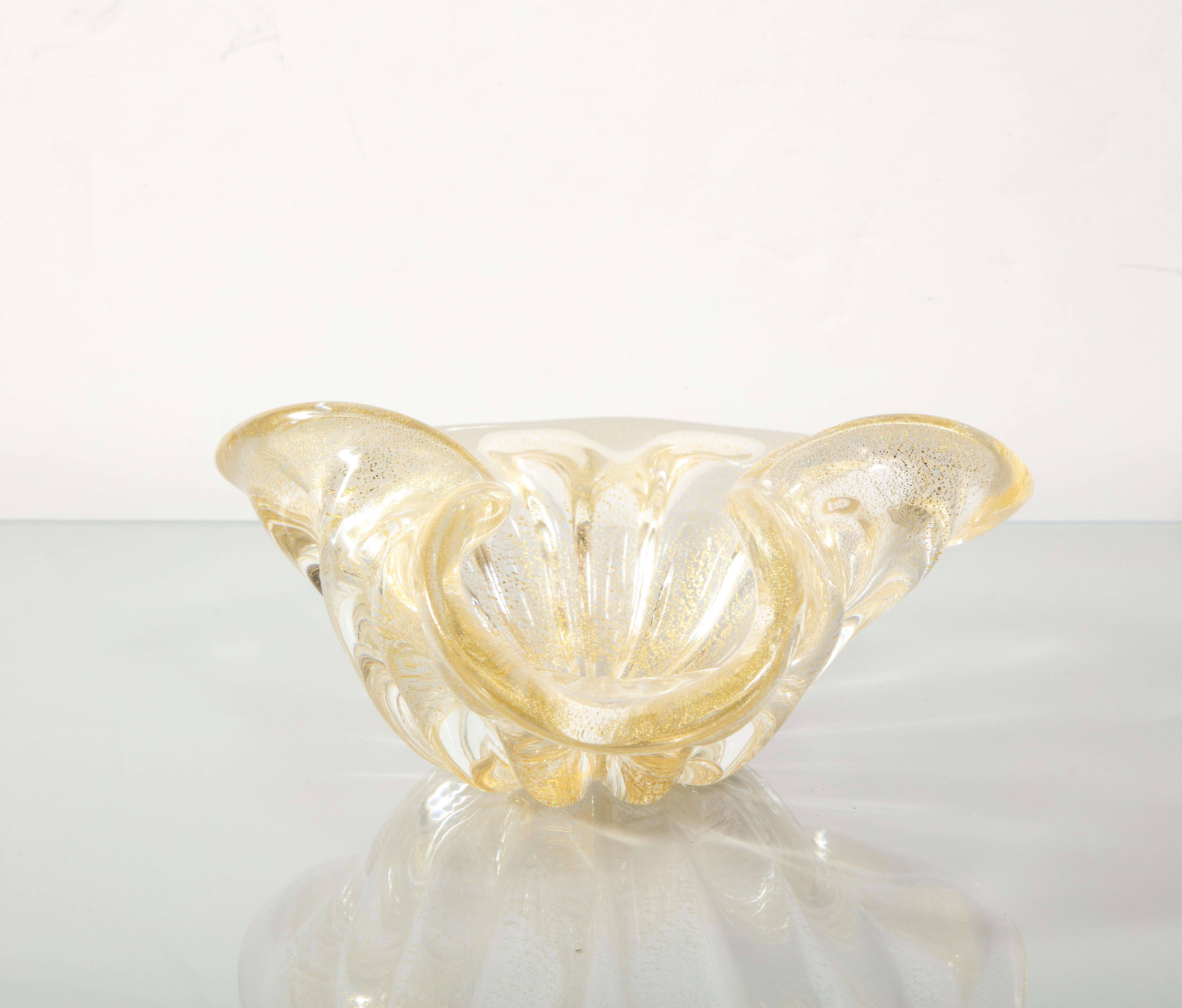 Vintage Murano Glass Gold Dust Bowl #2 In Excellent Condition In New York, NY