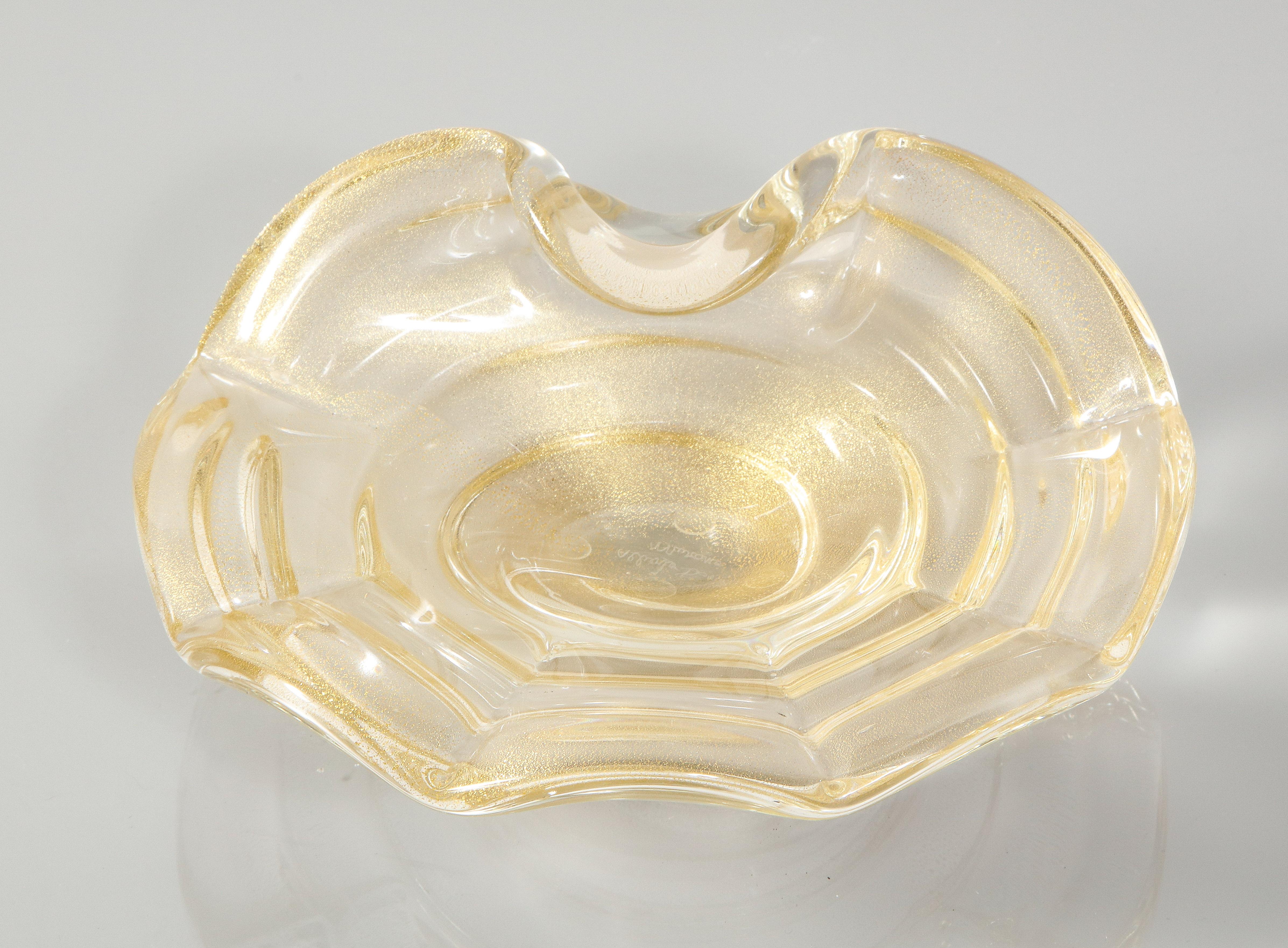 Vintage Murano Glass Gold Dust Bowl #3 3