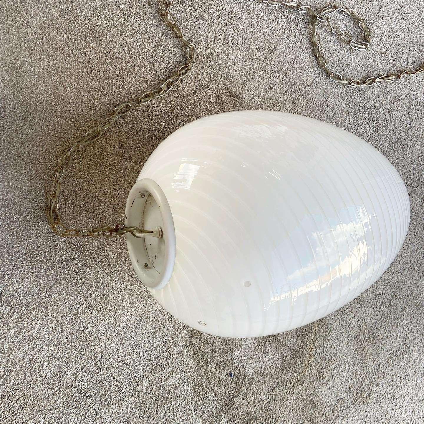 Vintage Murano Glas Hänge-Ei-Lampe (Muranoglas) im Angebot