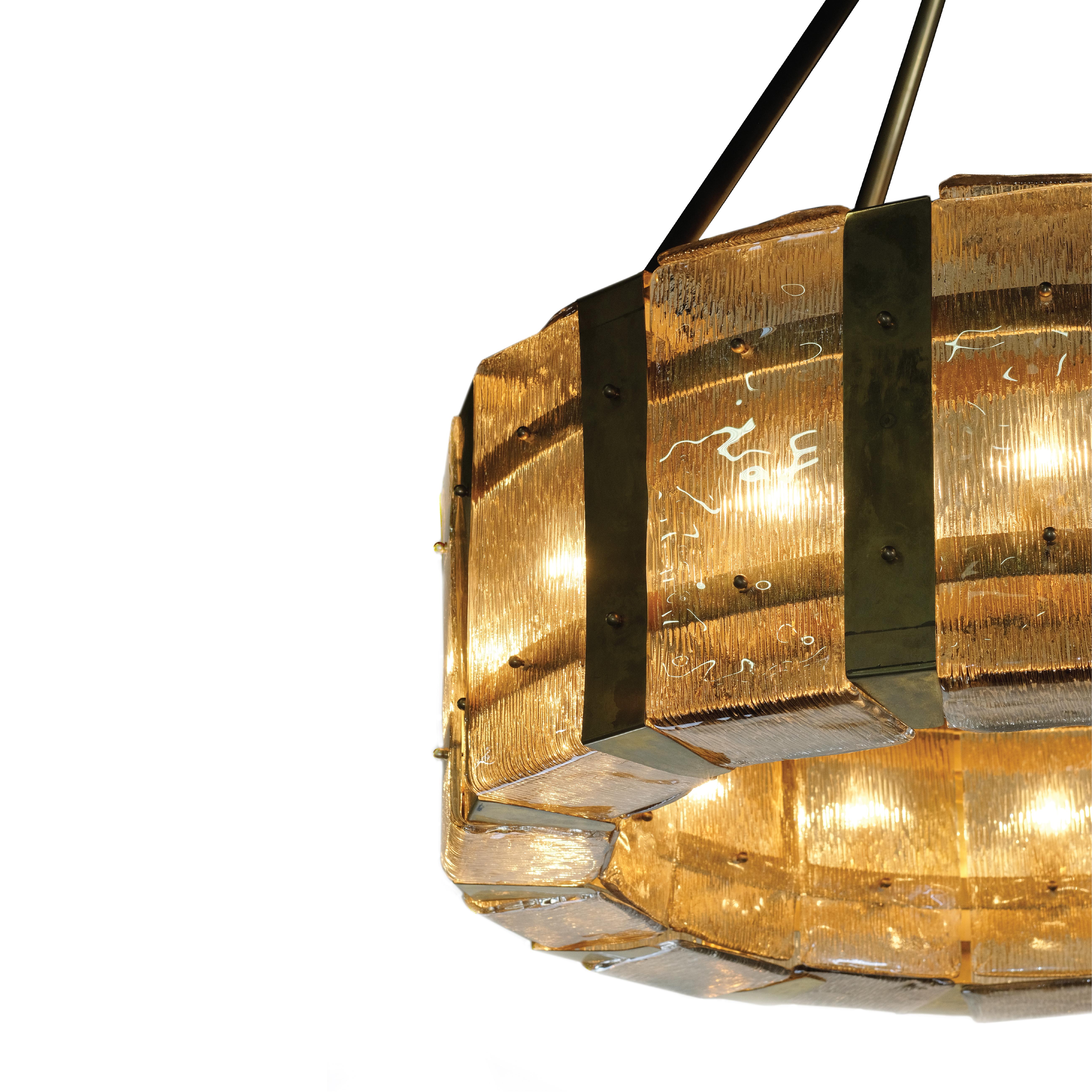 Italian Vintage Murano Glass Hatbox Pendant For Sale
