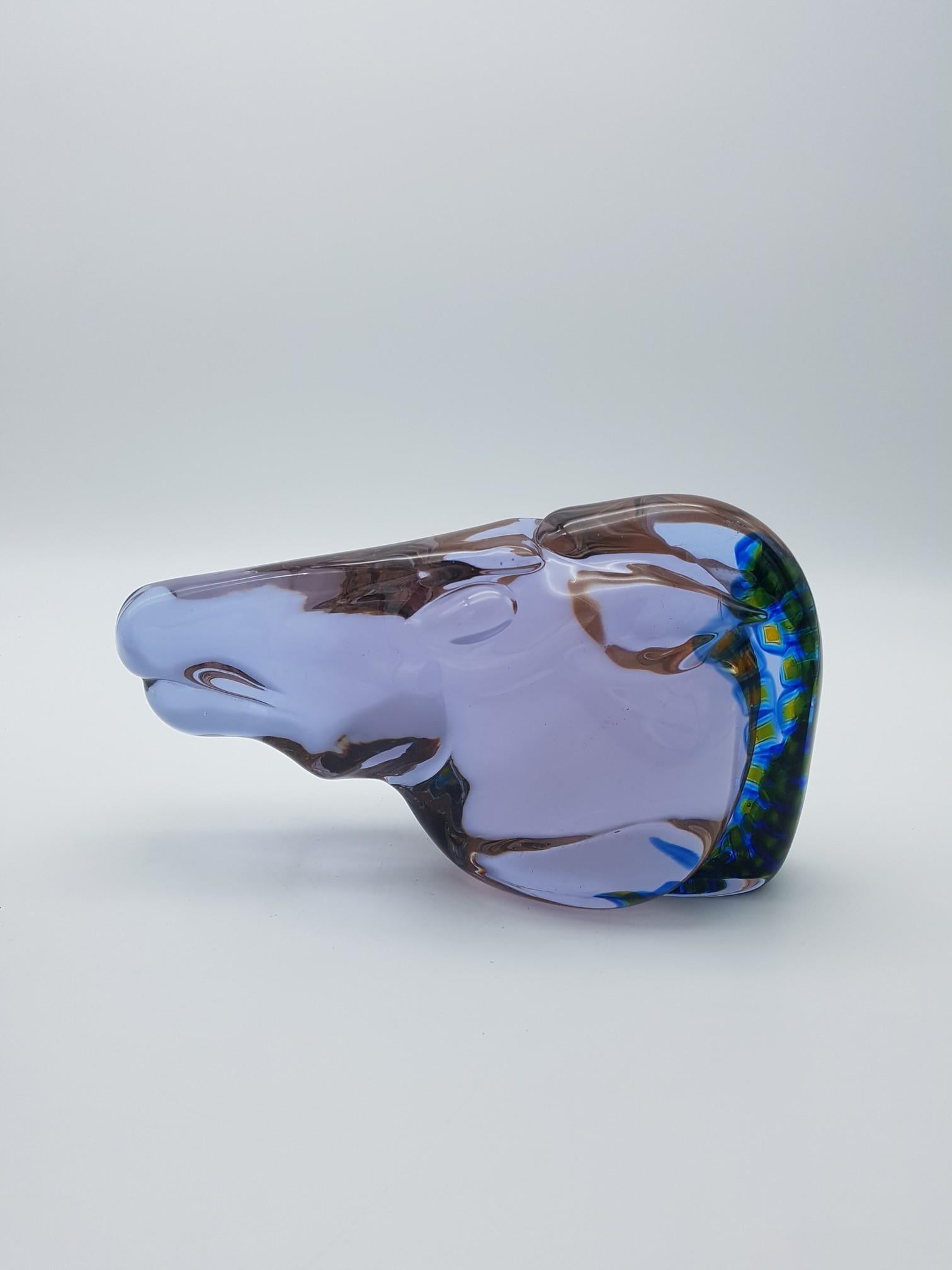 Vintage Murano Glass Horse Head by Ermanno Nason at Cenedese, Early 1970s For Sale 5