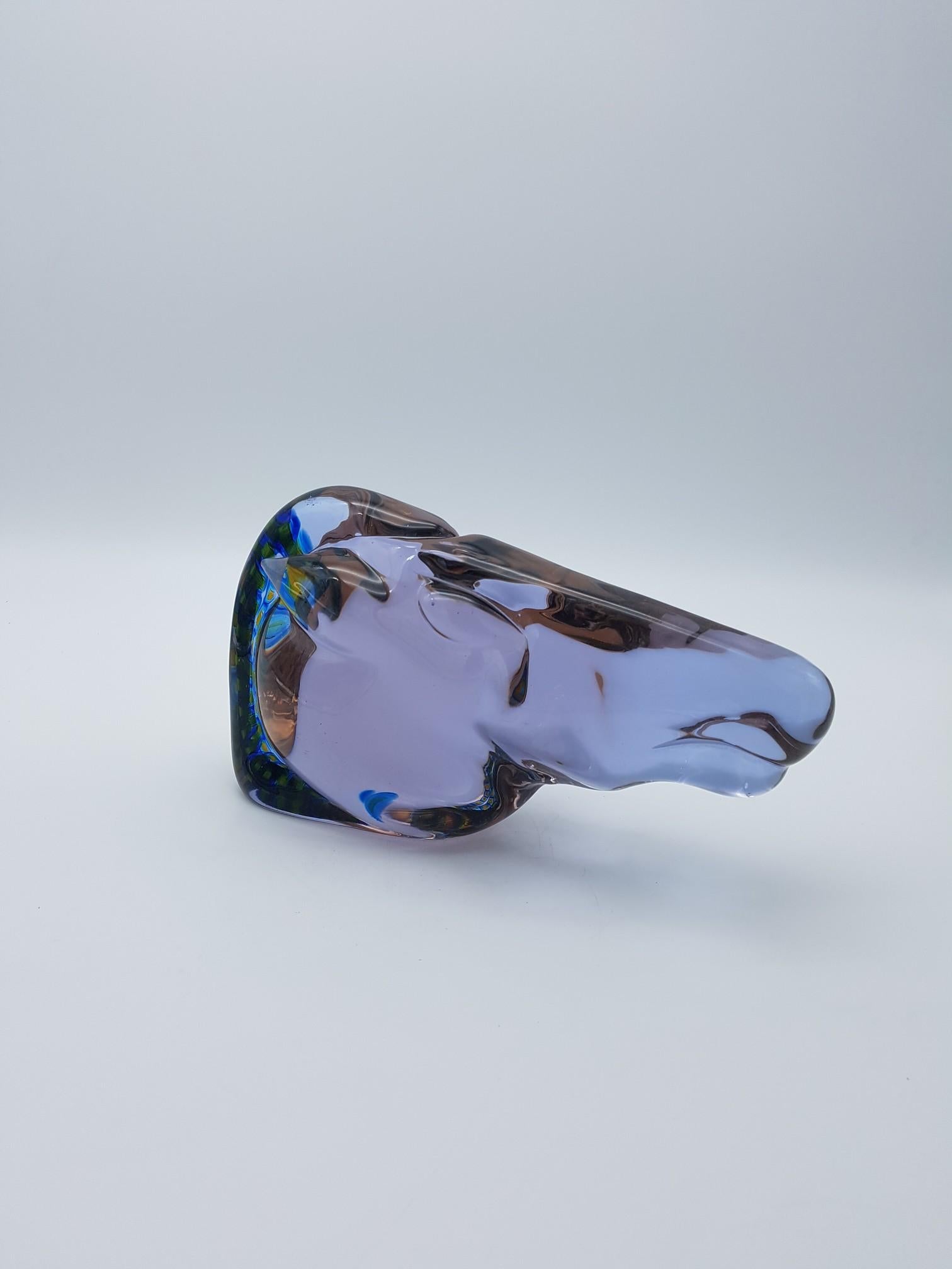 Vintage Murano Glass Horse Head by Ermanno Nason at Cenedese, Early 1970s For Sale 2
