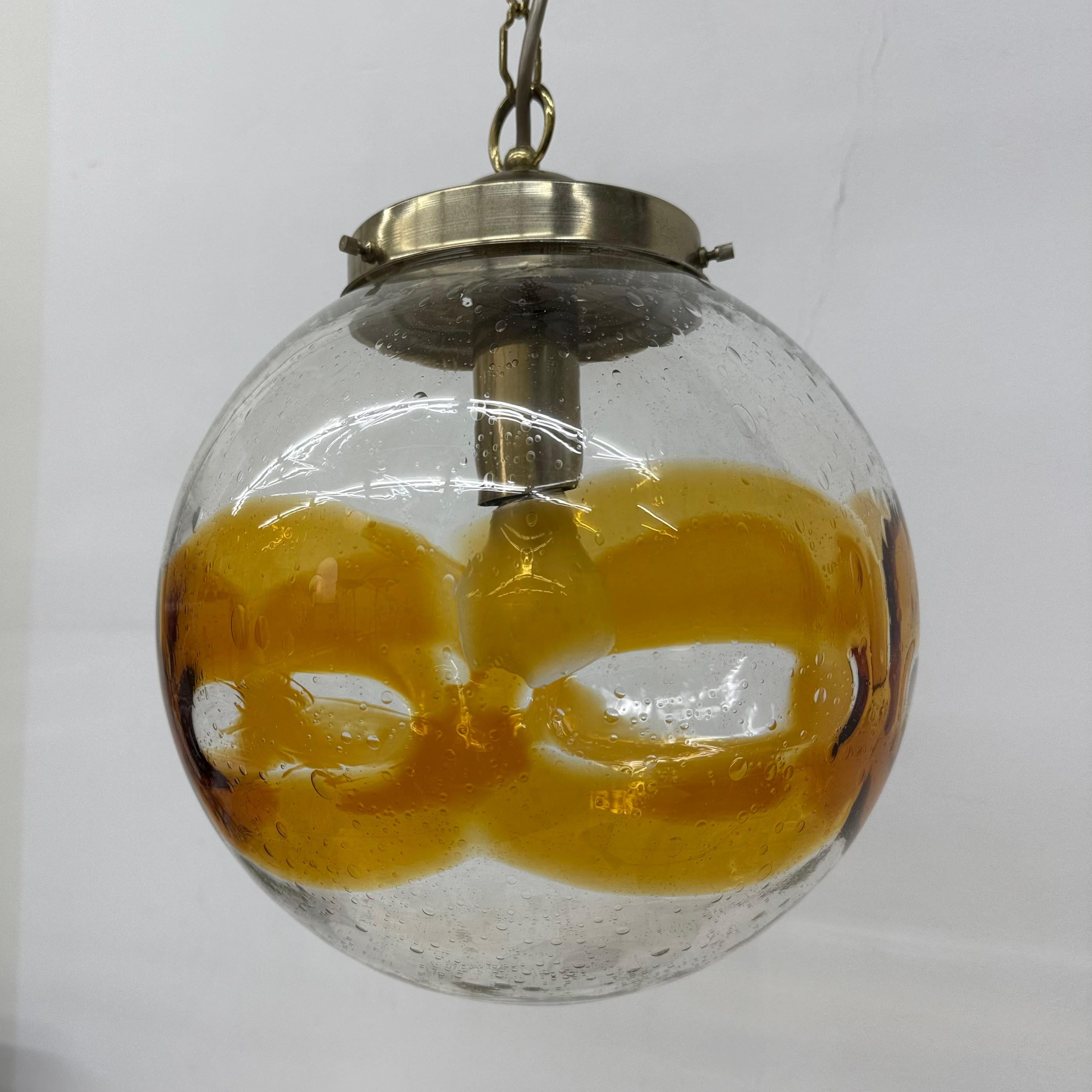 Vintage Murano glass italian hanging lamp , 1970s For Sale 4