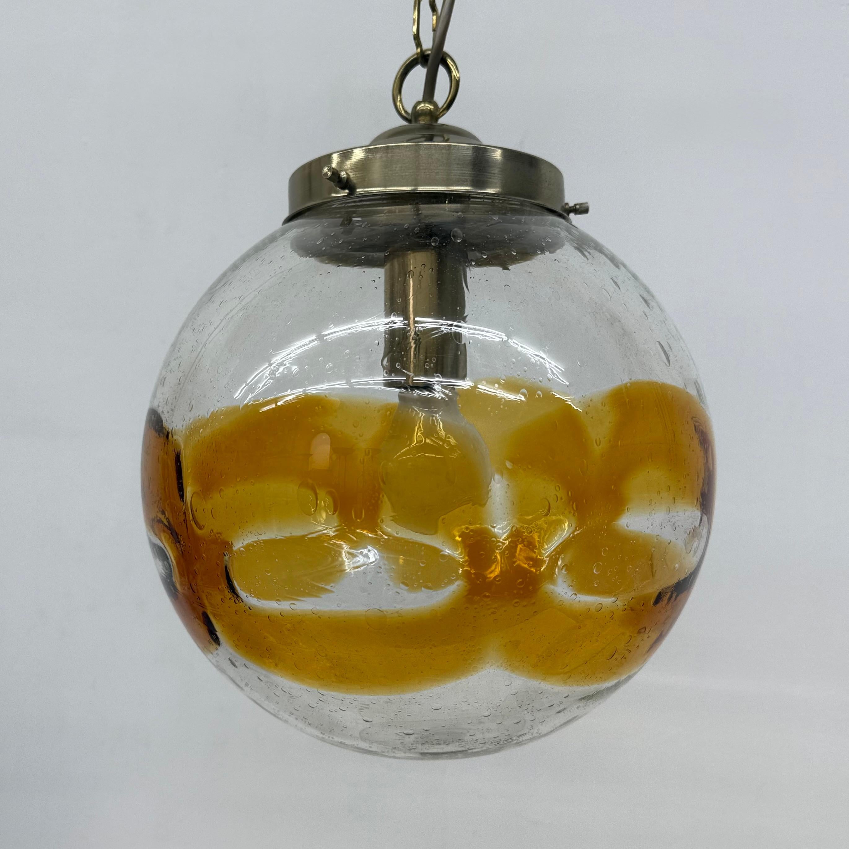 Vintage Murano glass italian hanging lamp , 1970s For Sale 5