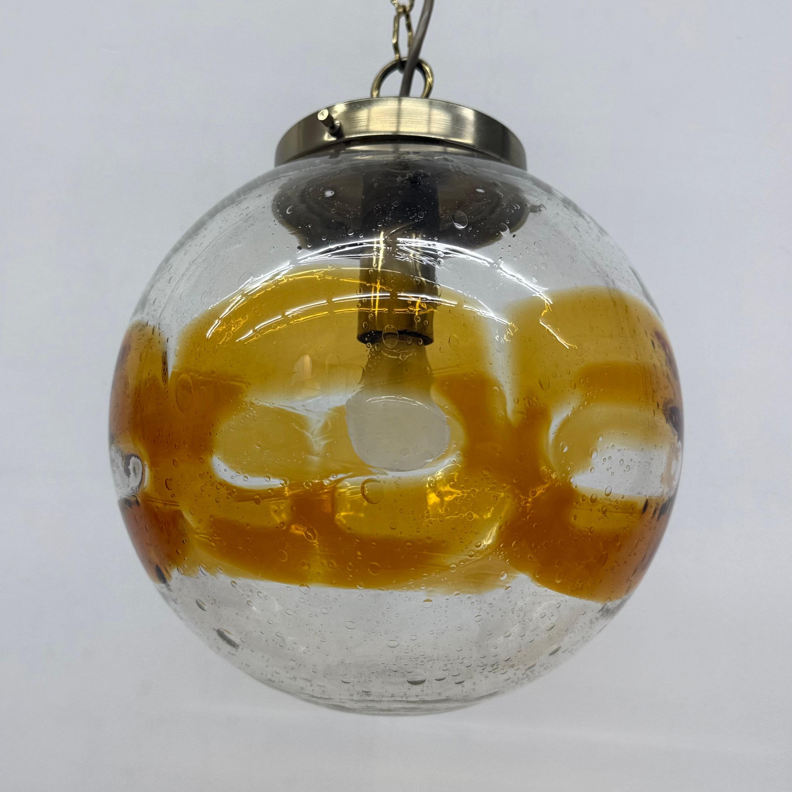 Vintage Murano glass italian hanging lamp , 1970s For Sale 6