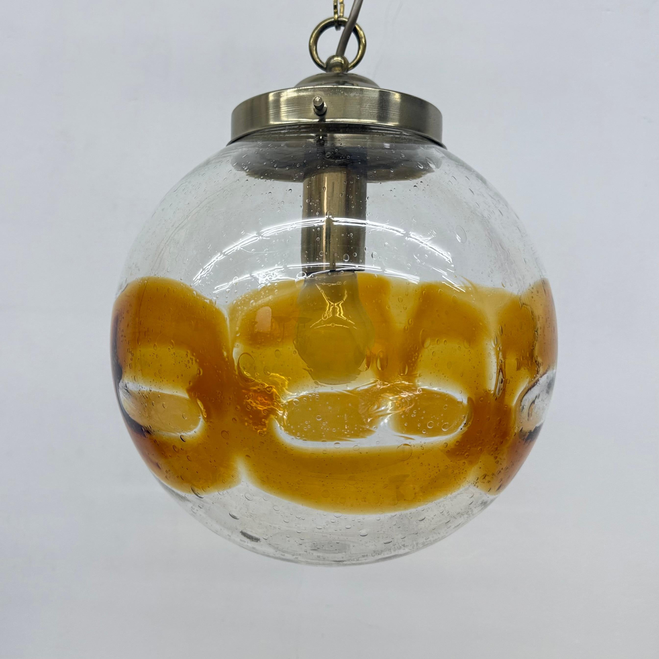 Vintage Murano glass italian hanging lamp , 1970s For Sale 8