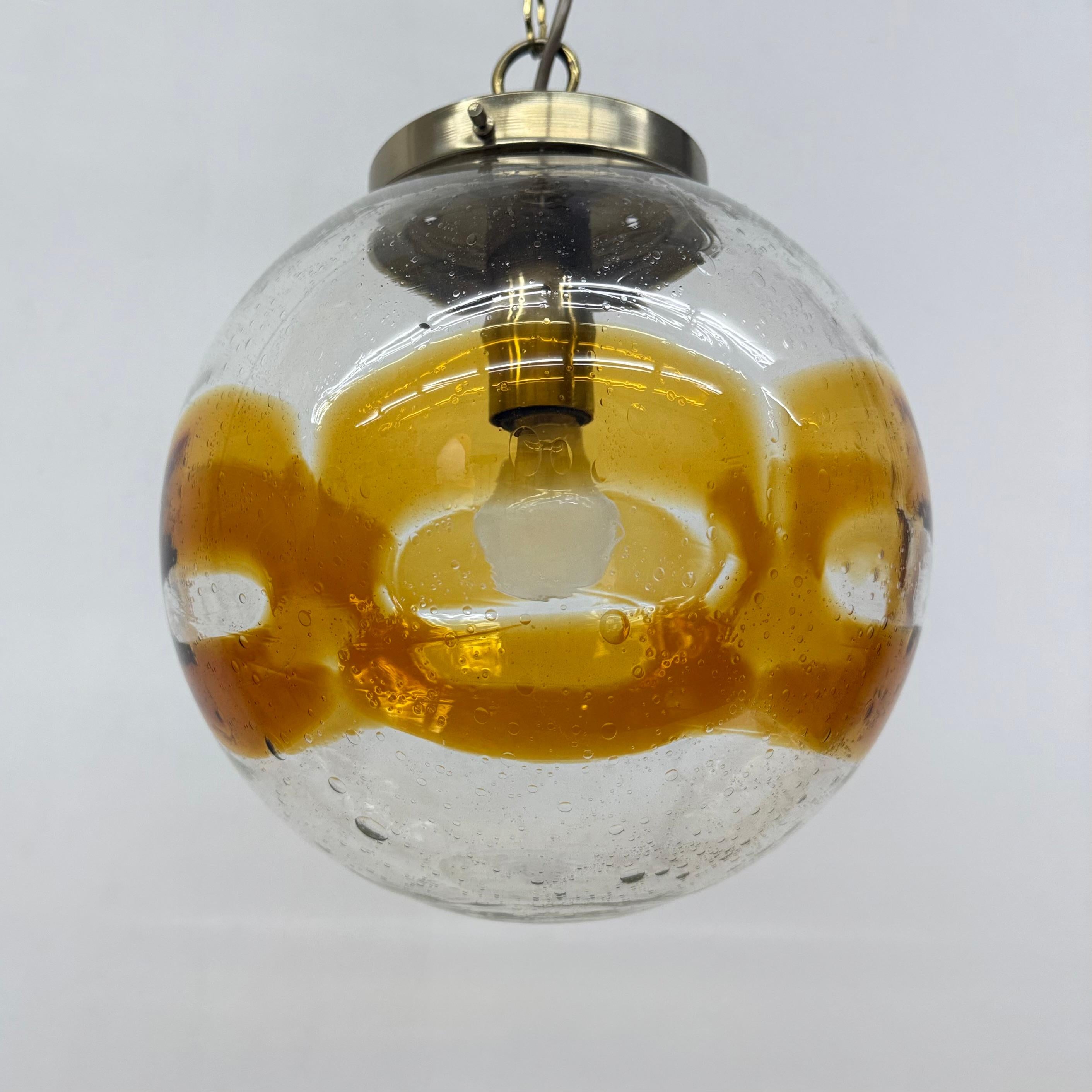 Vintage Murano glass italian hanging lamp , 1970s For Sale 9