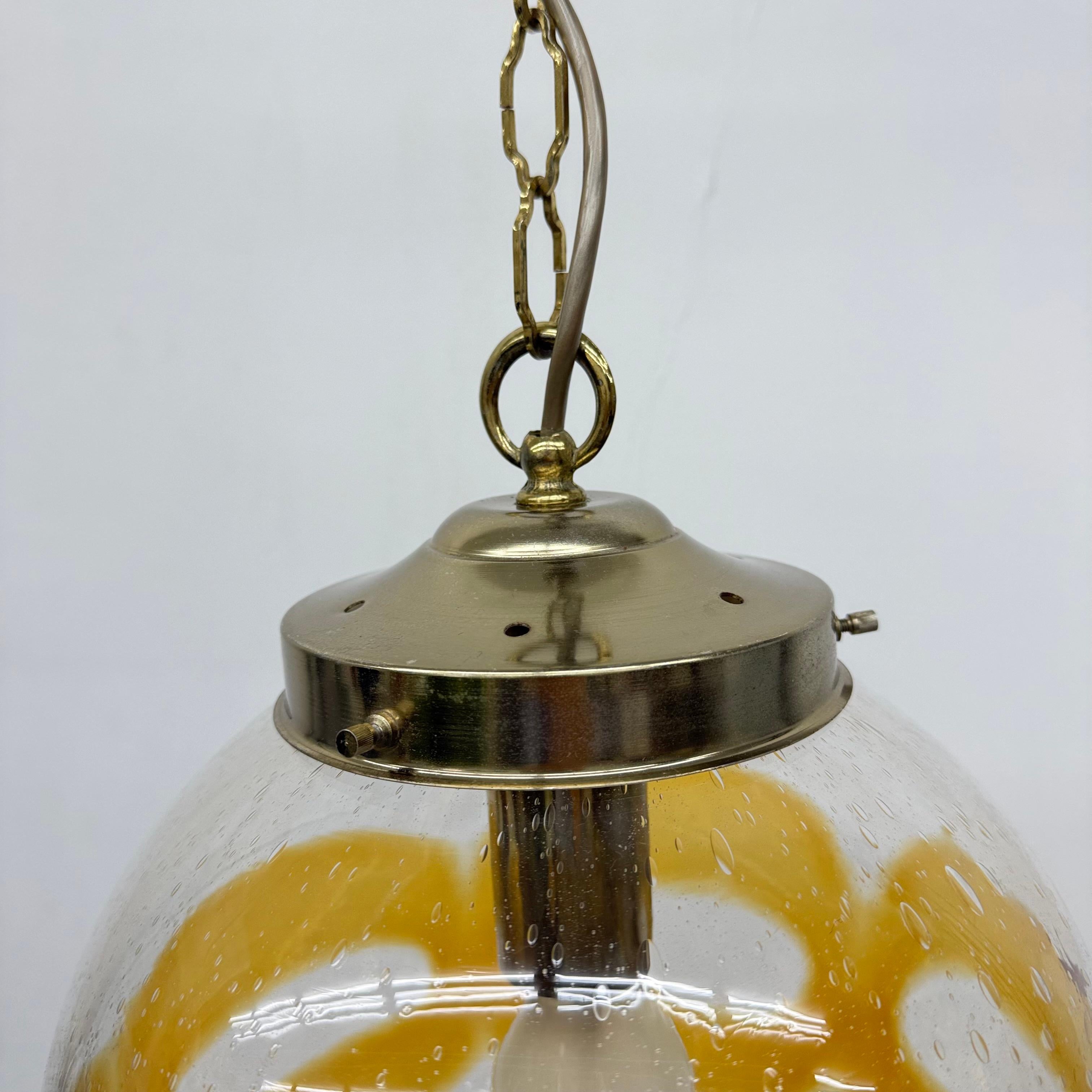 Vintage Murano glass italian hanging lamp , 1970s For Sale 11