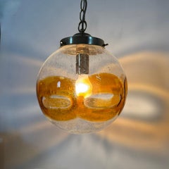 Vintage Murano glass italian hanging lamp , 1970s
