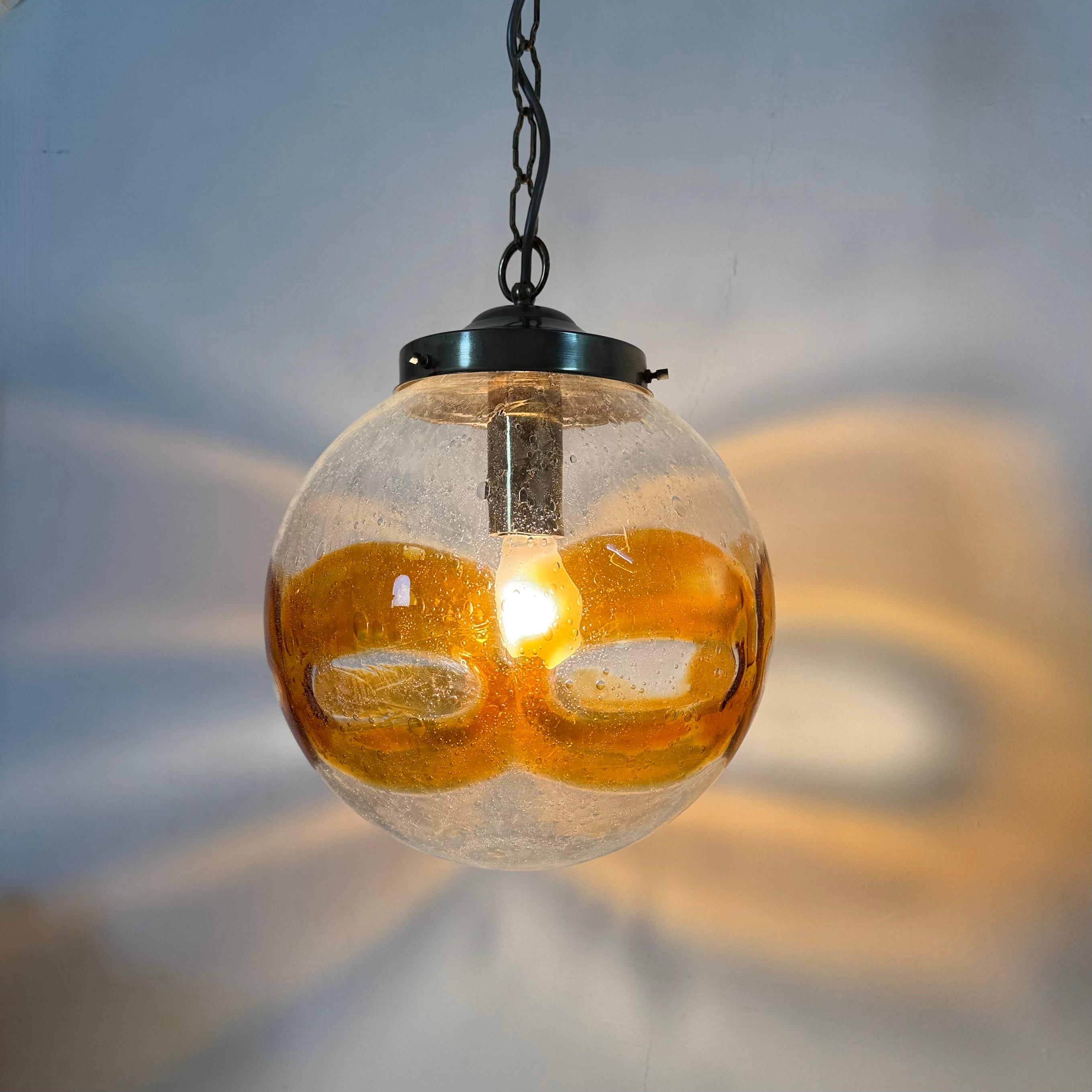 Italian Vintage Murano glass italian hanging lamp , 1970s For Sale