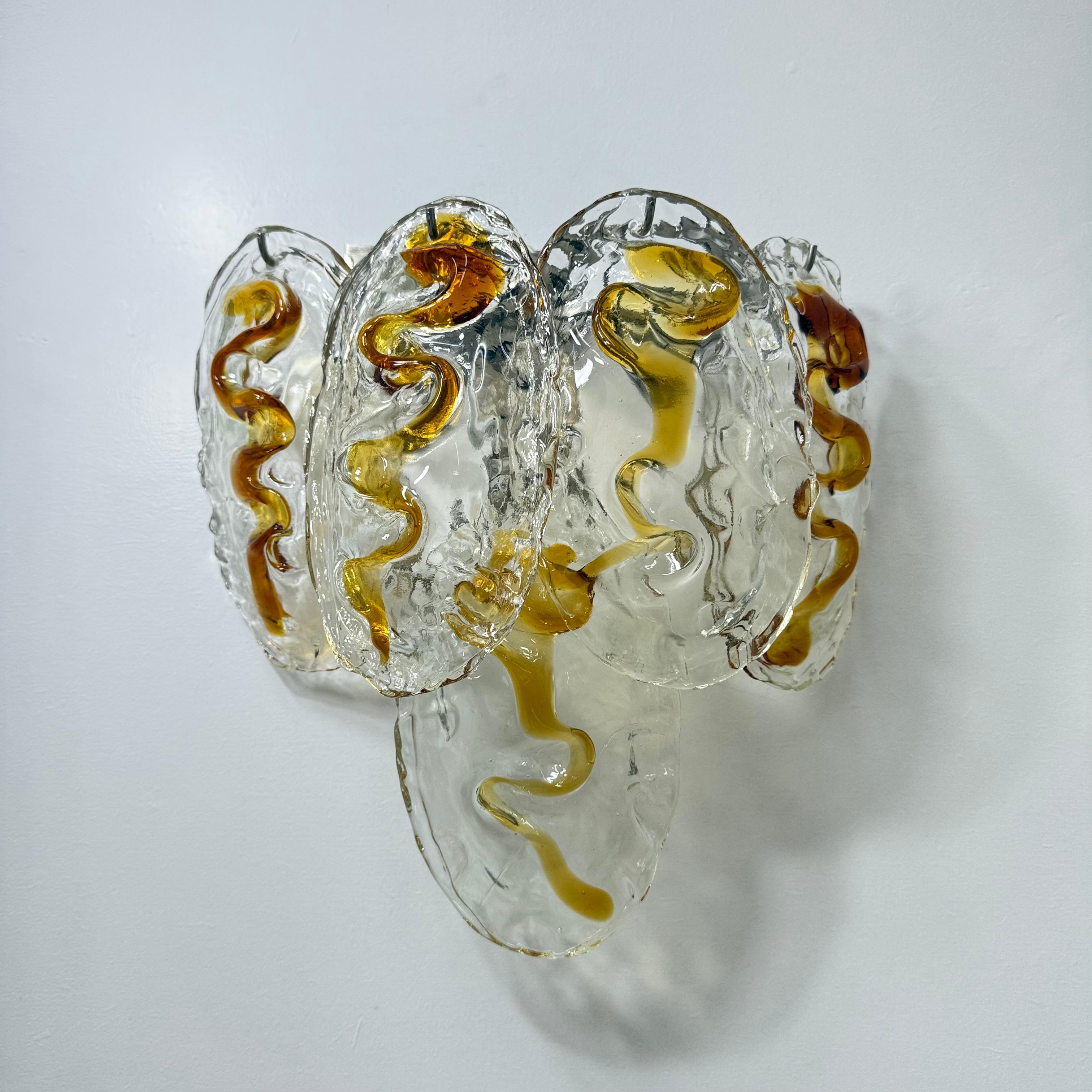 Aplique italiano vintage de cristal de Murano , años 70 en venta 4