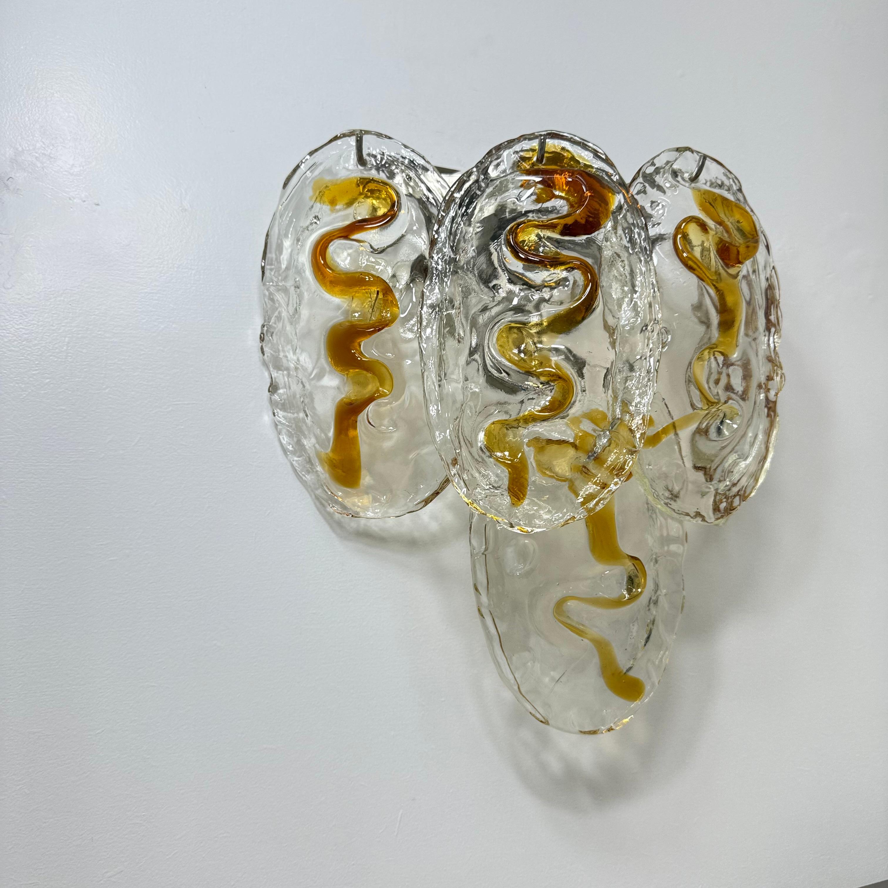 Aplique italiano vintage de cristal de Murano , años 70 en venta 5