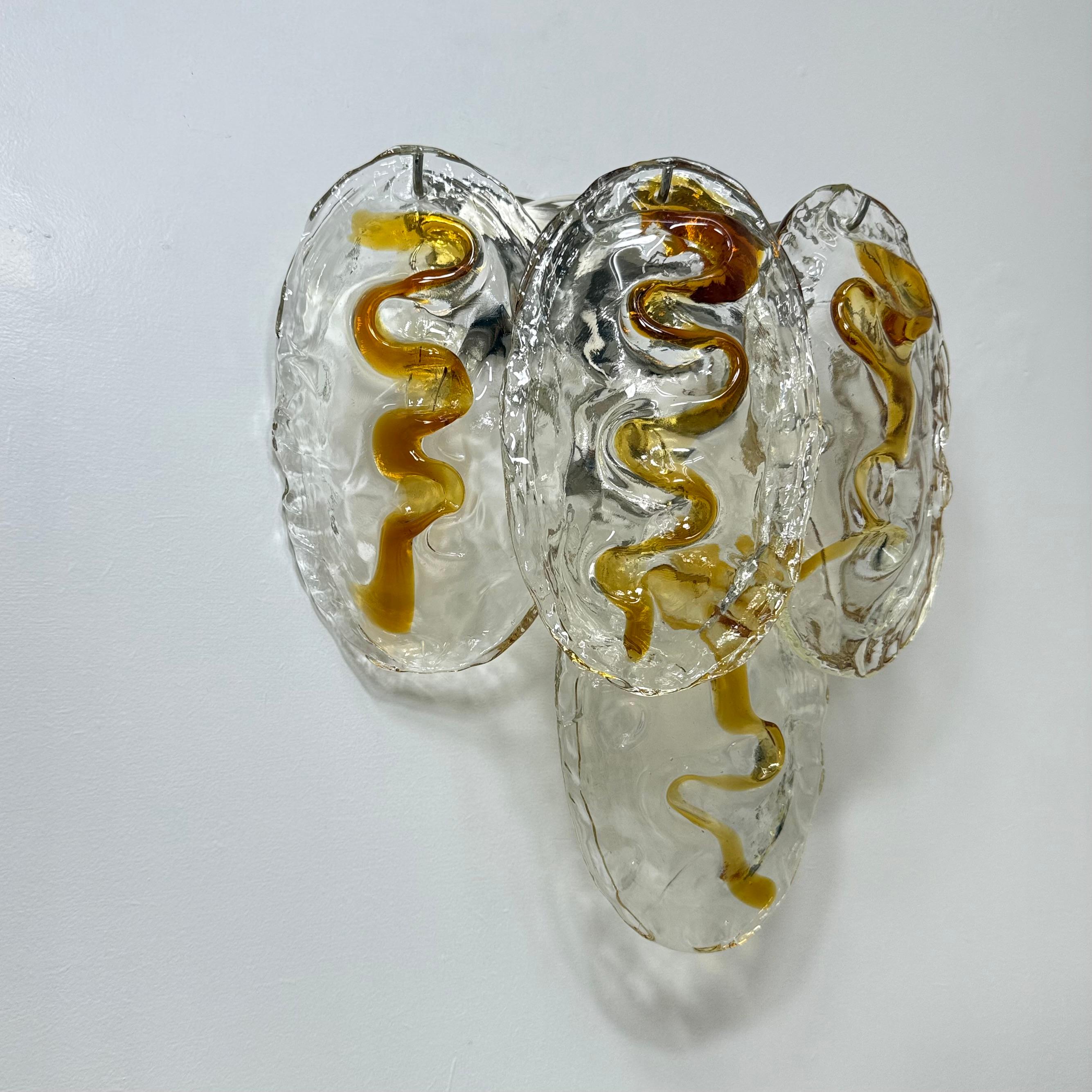 Aplique italiano vintage de cristal de Murano , años 70 en venta 6