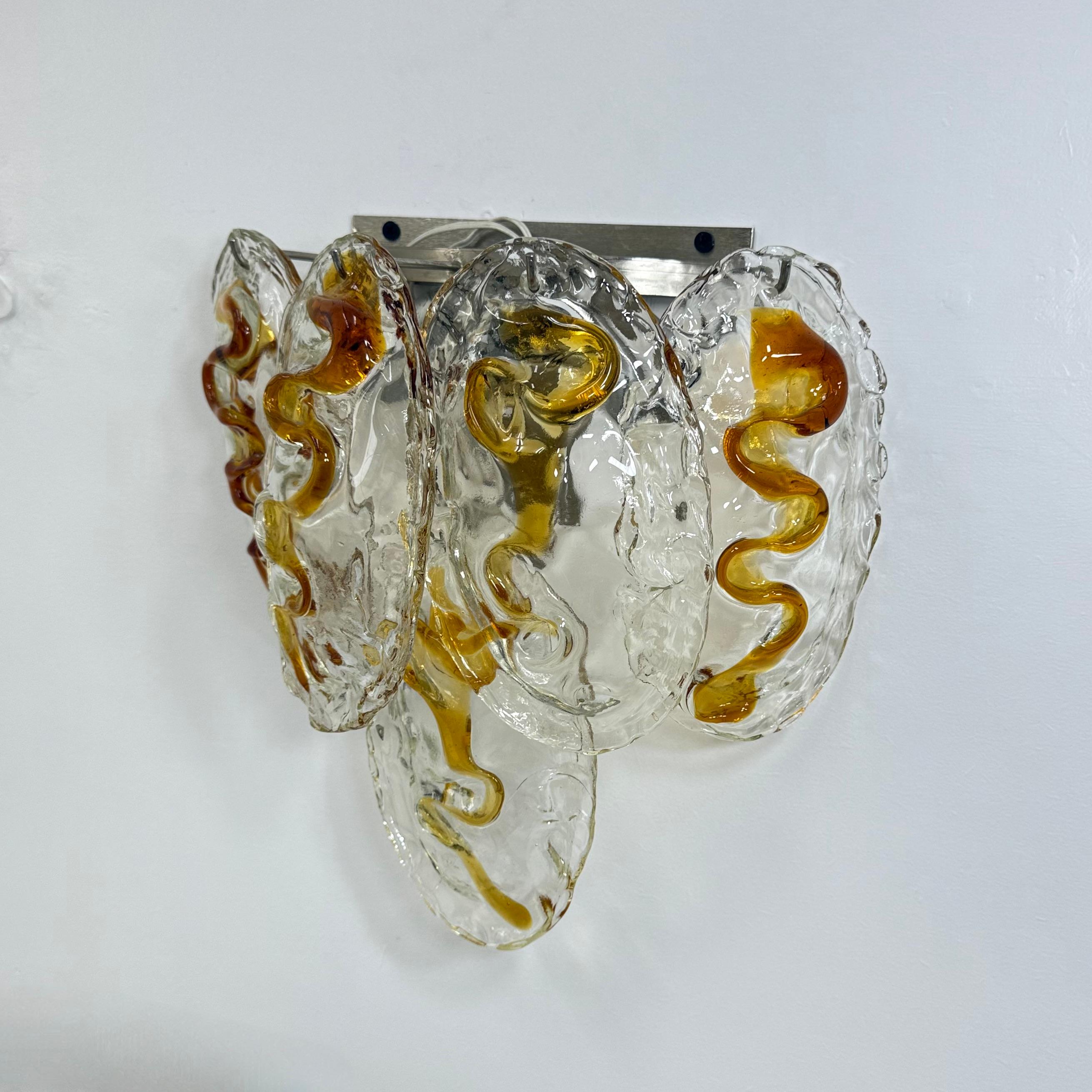 Aplique italiano vintage de cristal de Murano , años 70 en venta 7
