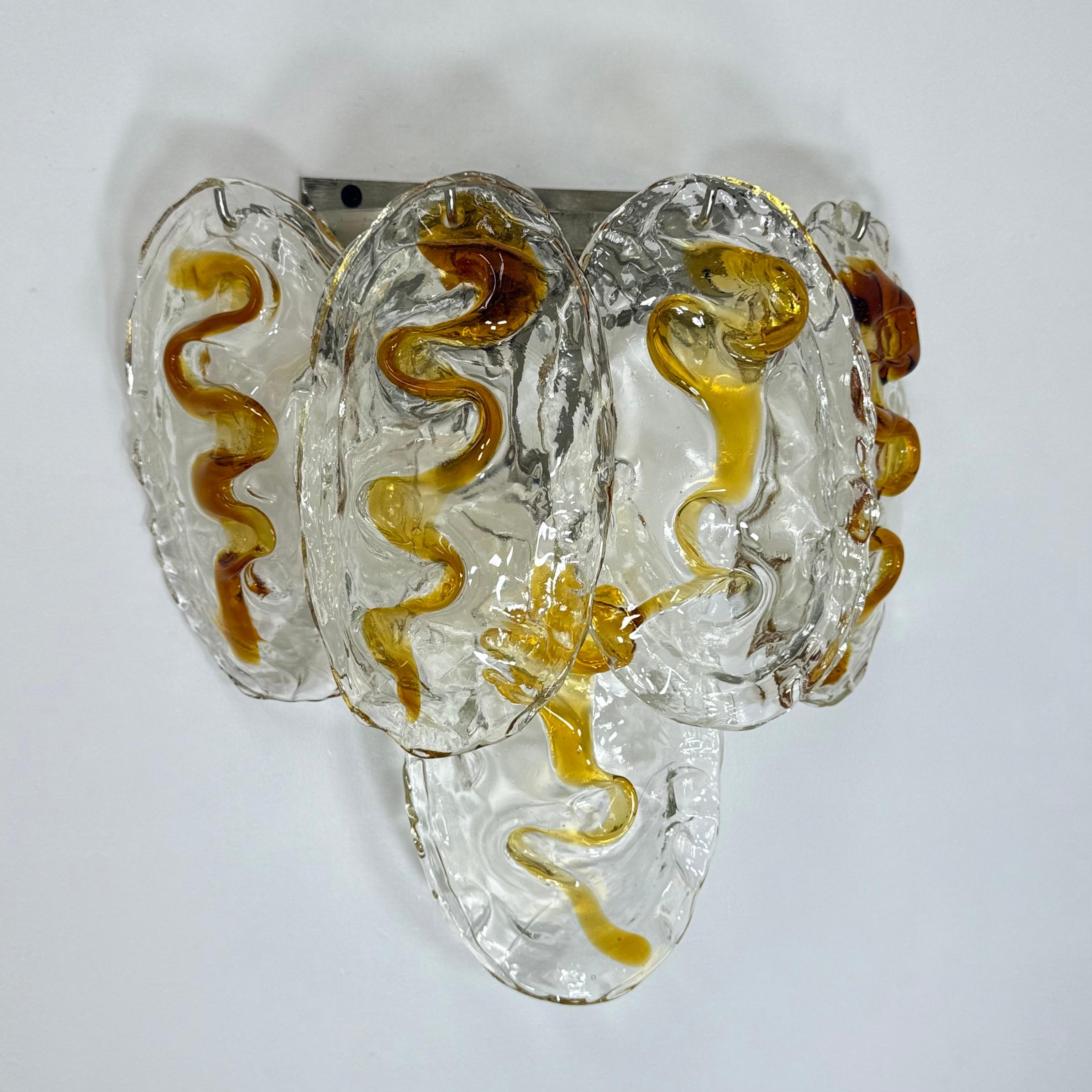 Aplique italiano vintage de cristal de Murano , años 70 en venta 11