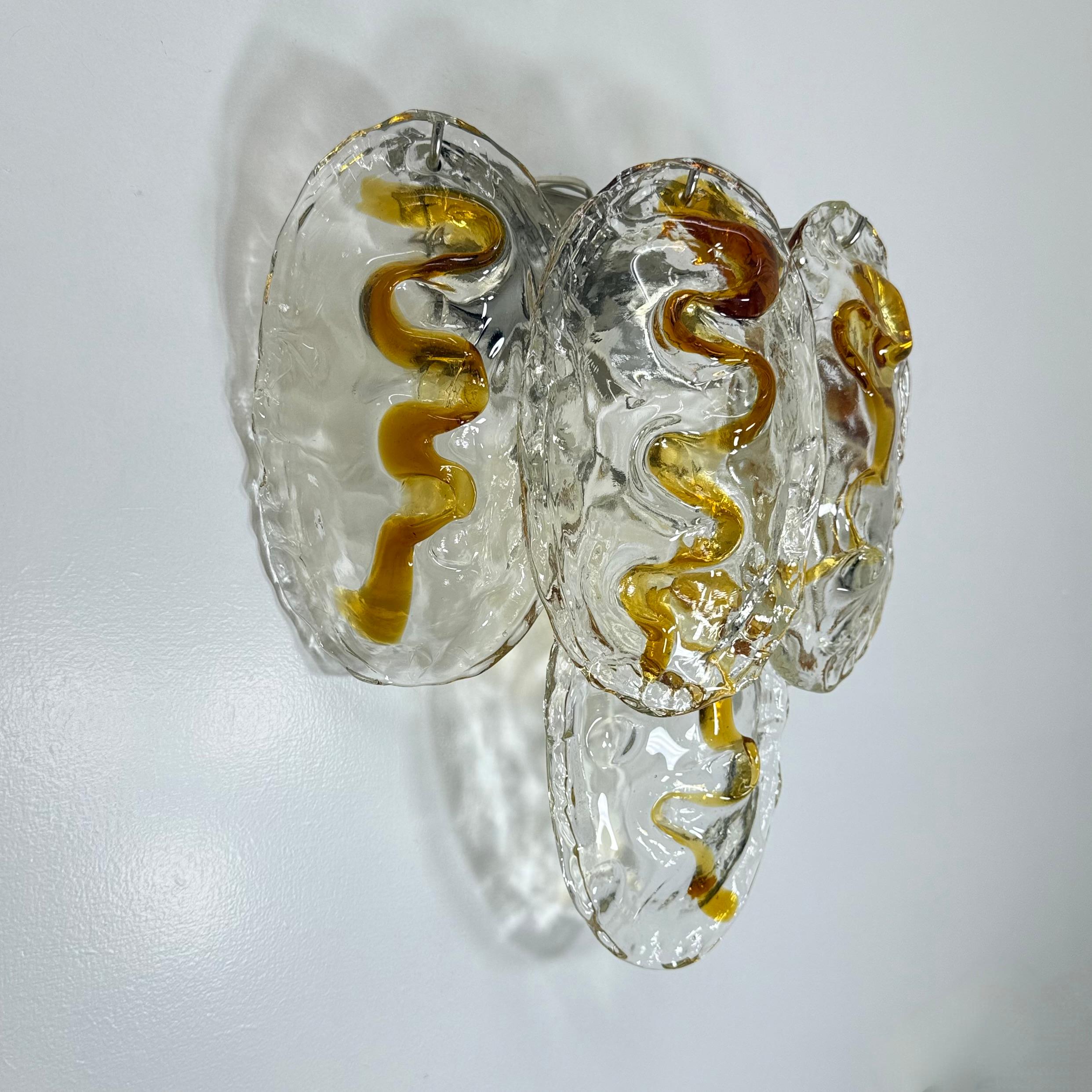 Aplique italiano vintage de cristal de Murano , años 70 en venta 12