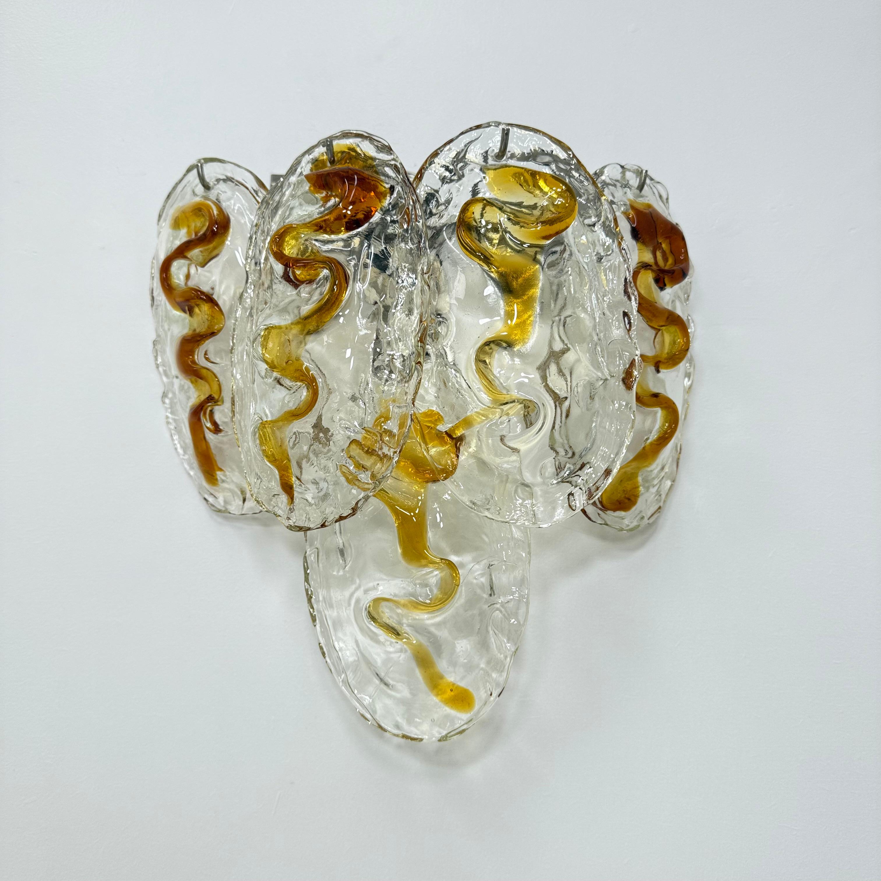 Aplique italiano vintage de cristal de Murano , años 70 en Bueno estado para la venta en Delft, NL