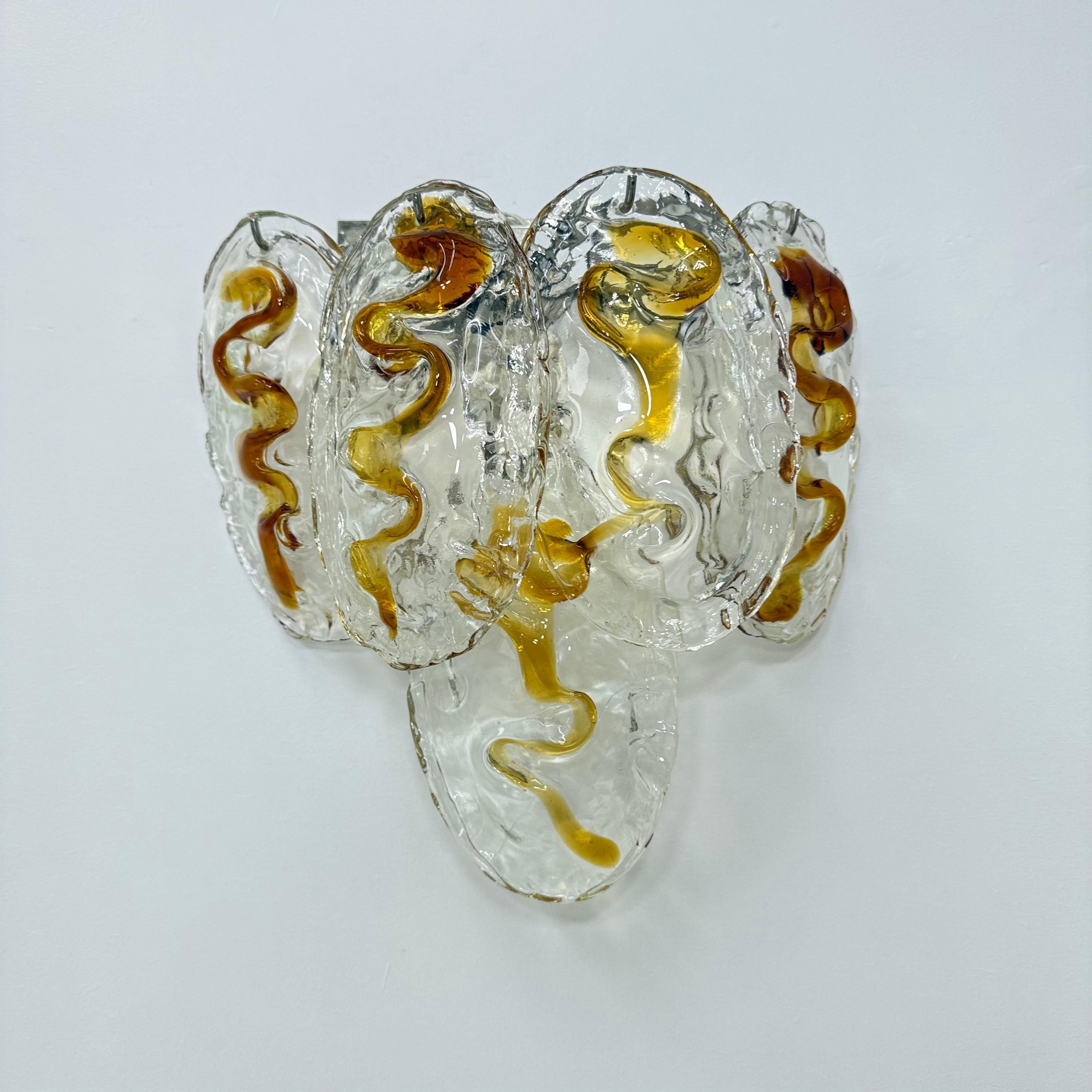Aplique italiano vintage de cristal de Murano , años 70 en venta 1