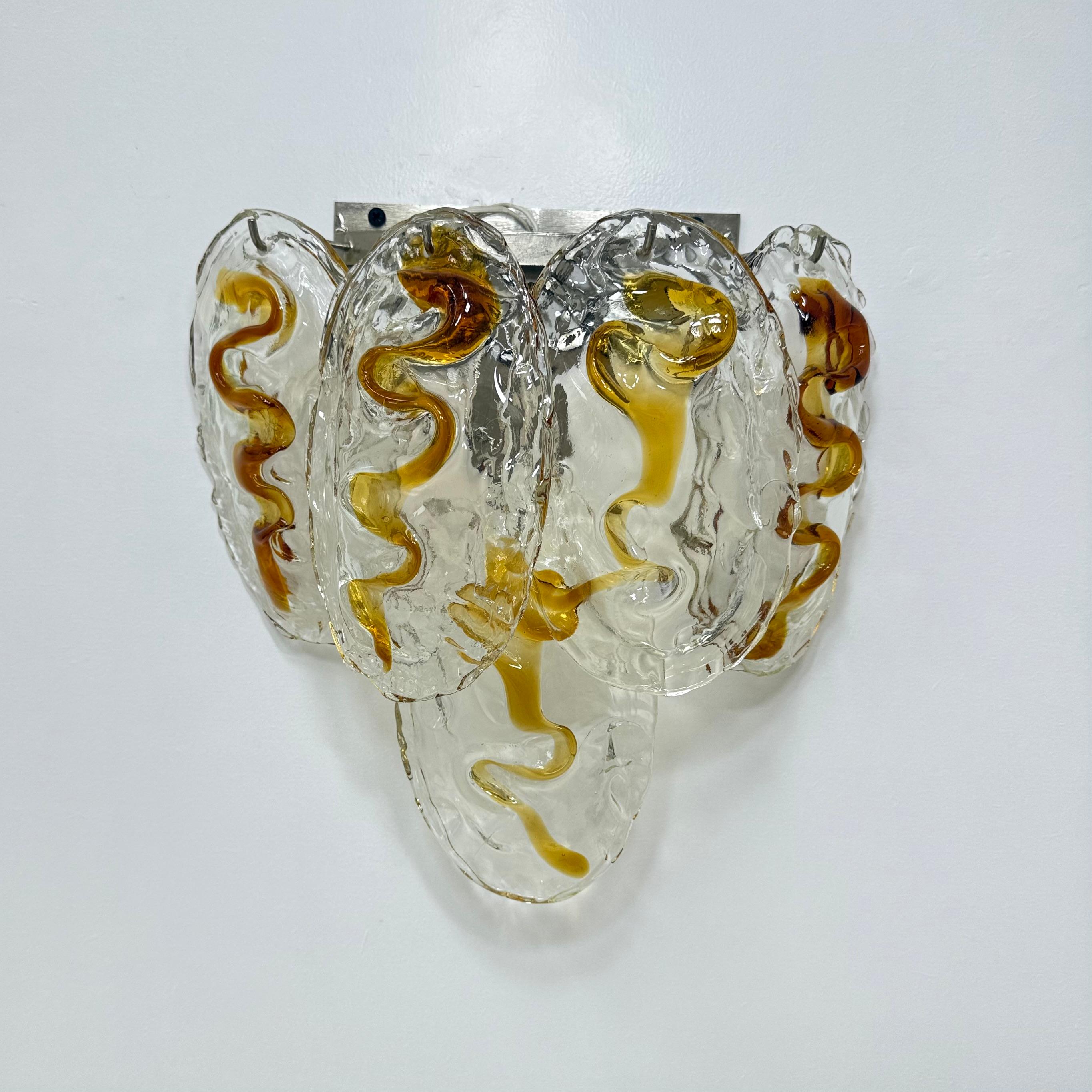 Aplique italiano vintage de cristal de Murano , años 70 en venta 2