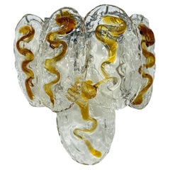 Vintage Murano glass italian wall lamp , 1970s