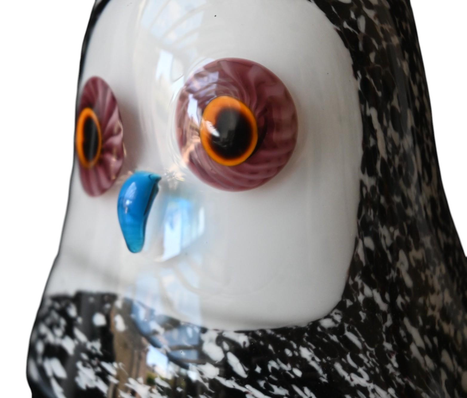 Vetro artistico Vetro di Murano d'epoca, gufo in carta da parati, 1960-1970 ca. in vendita