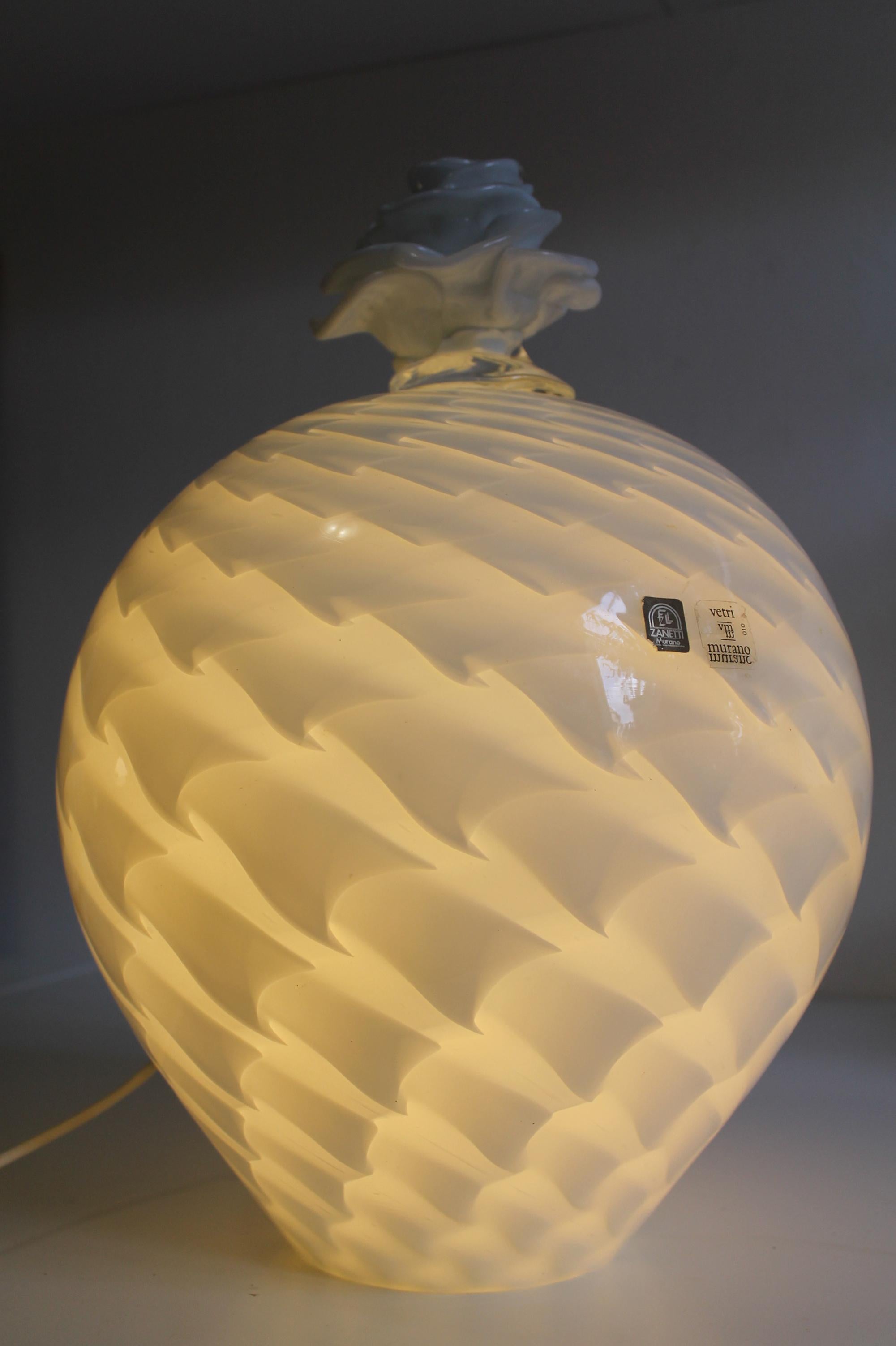 Vintage Murano Glass Lamp by LICIO ZANETTI from 60s, (44x31x31cm) Super Rare !! 3
