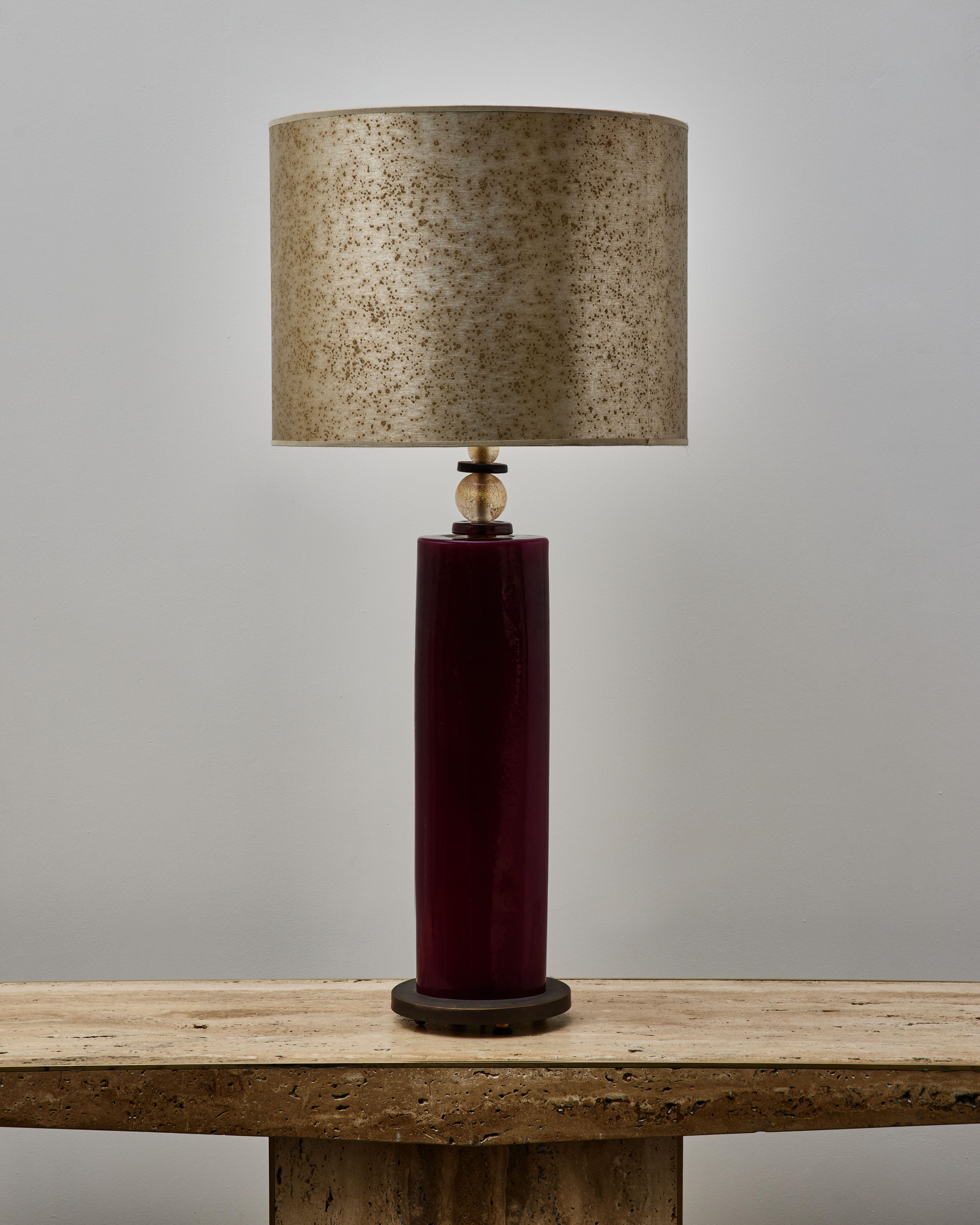 Mid-Century Modern Vintage burgundy red Murano Glass Lamp at Cost Price For Sale