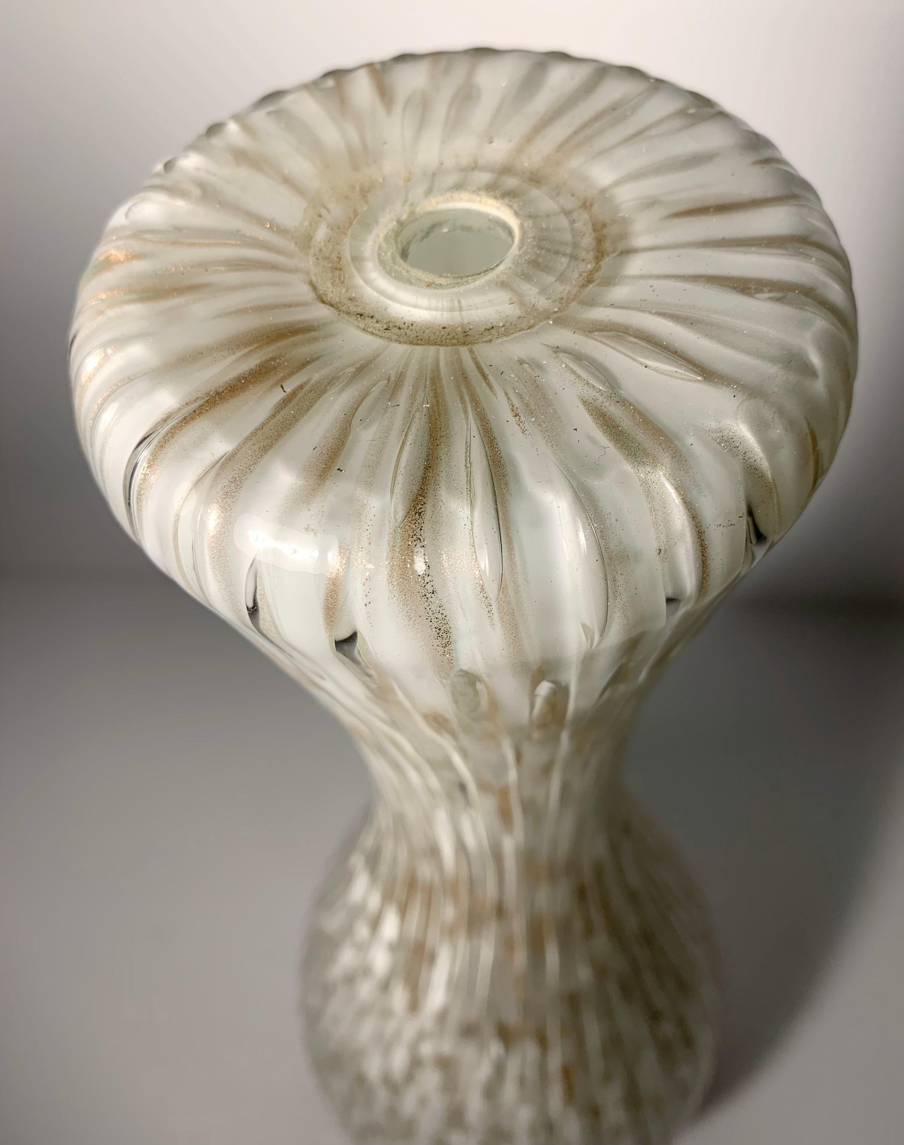 Vintage Murano Glass Lamp Base attributed to Barovier In Good Condition For Sale In Chicago, IL