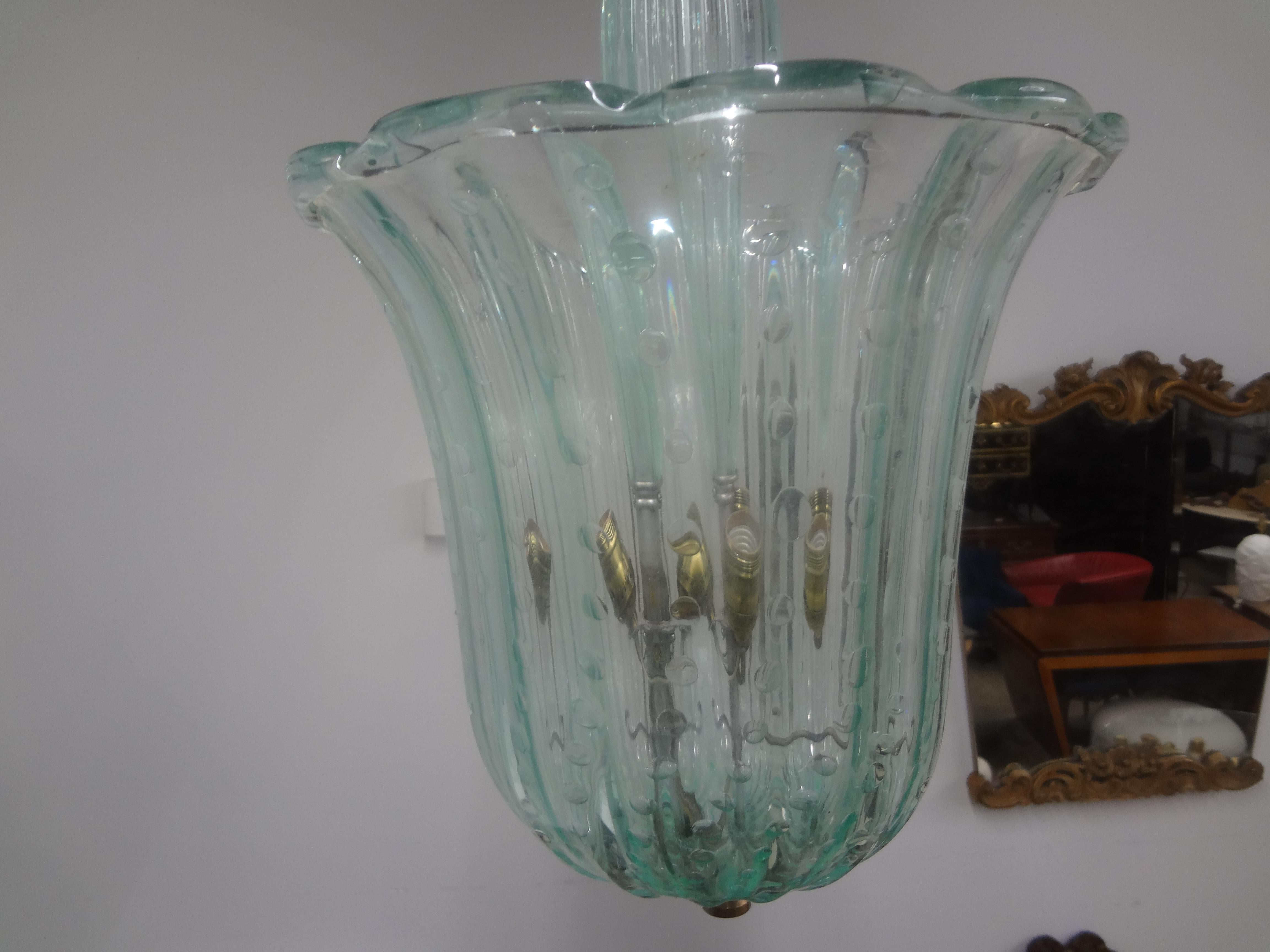 Vintage Murano Glass Lantern By Barovier & Toso For Sale 3