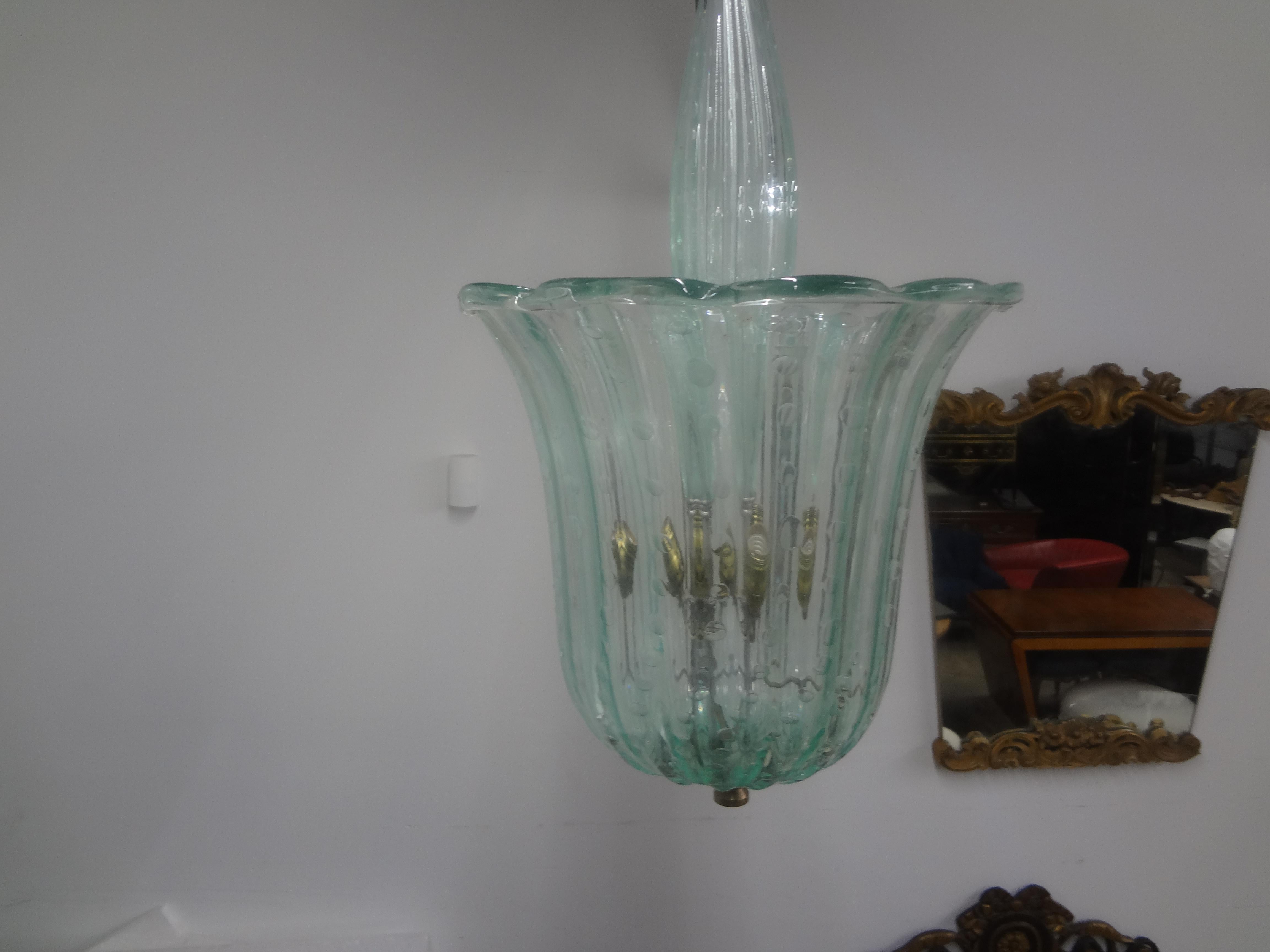 Italian Vintage Murano Glass Lantern By Barovier & Toso For Sale
