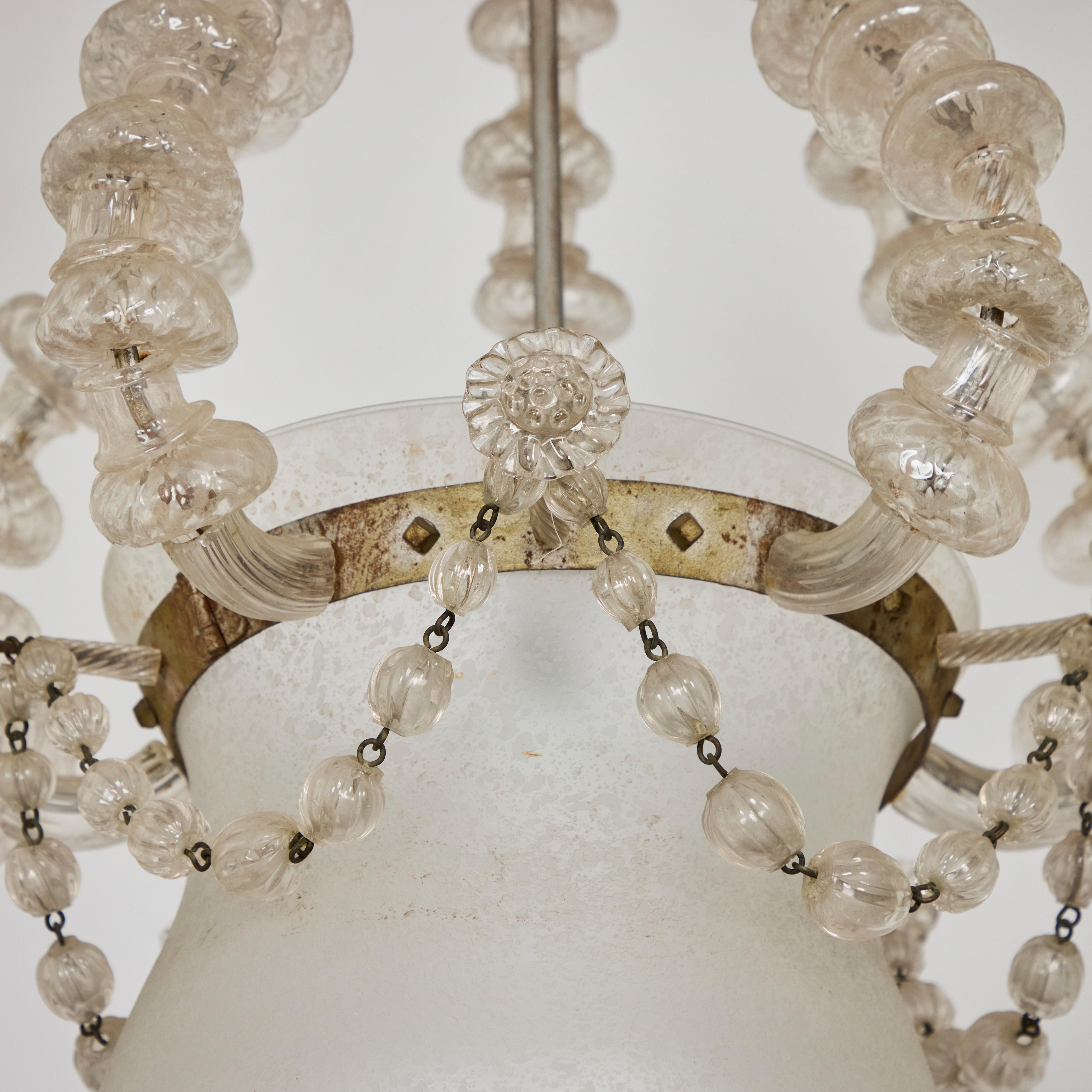 Vintage Murano Glass Lantern In Good Condition For Sale In Los Angeles, CA