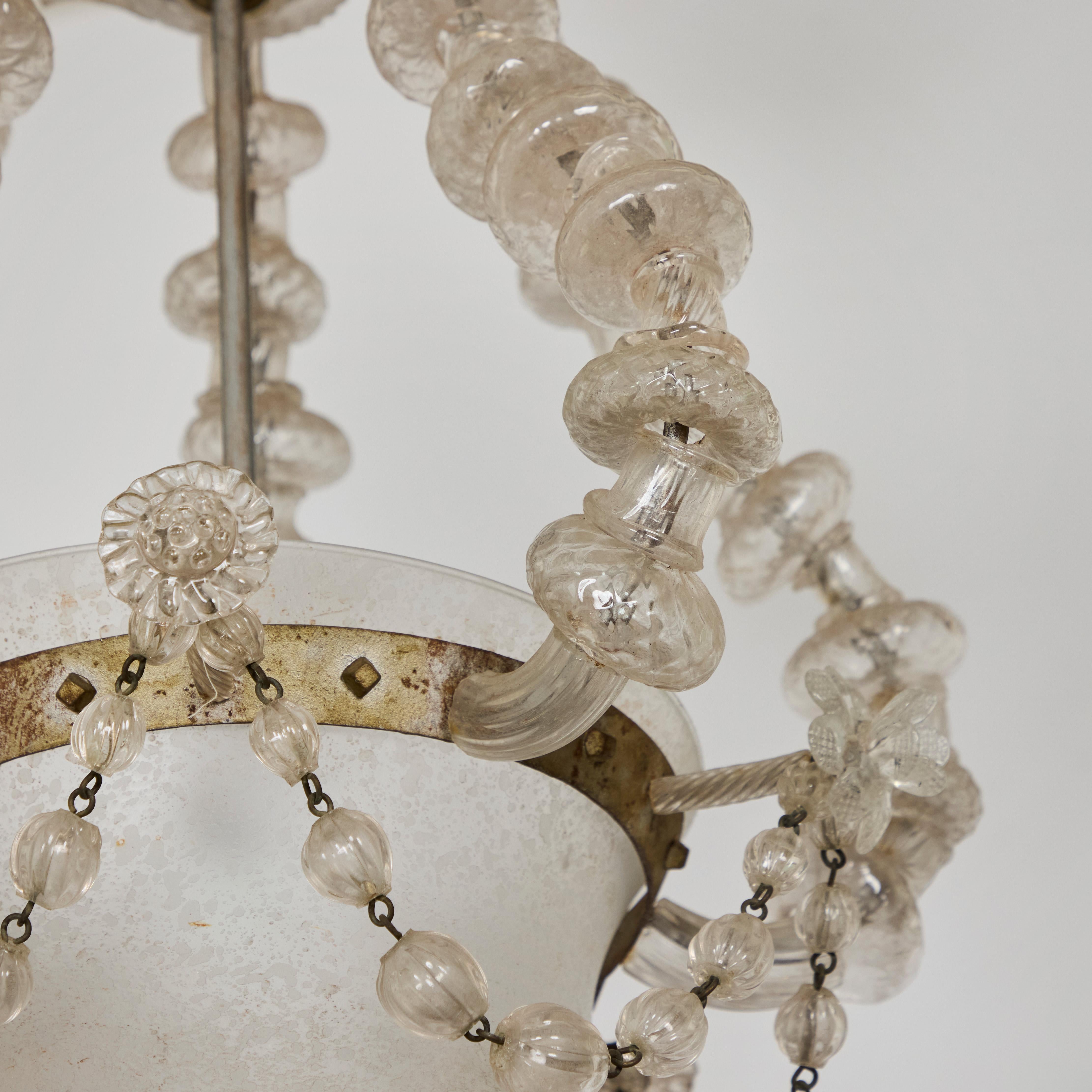 Mid-20th Century Vintage Murano Glass Lantern For Sale