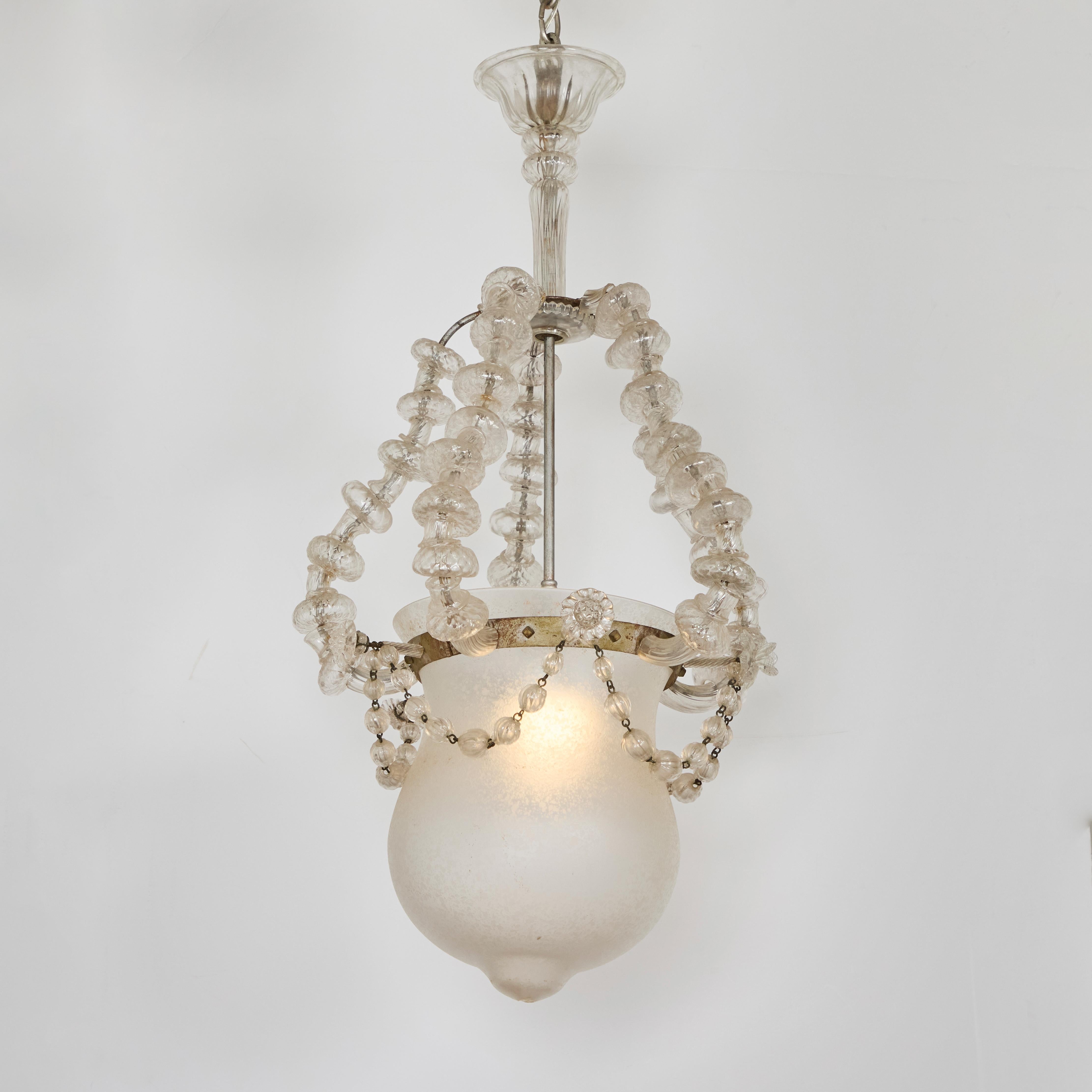 Vintage Murano Glass Lantern For Sale 1