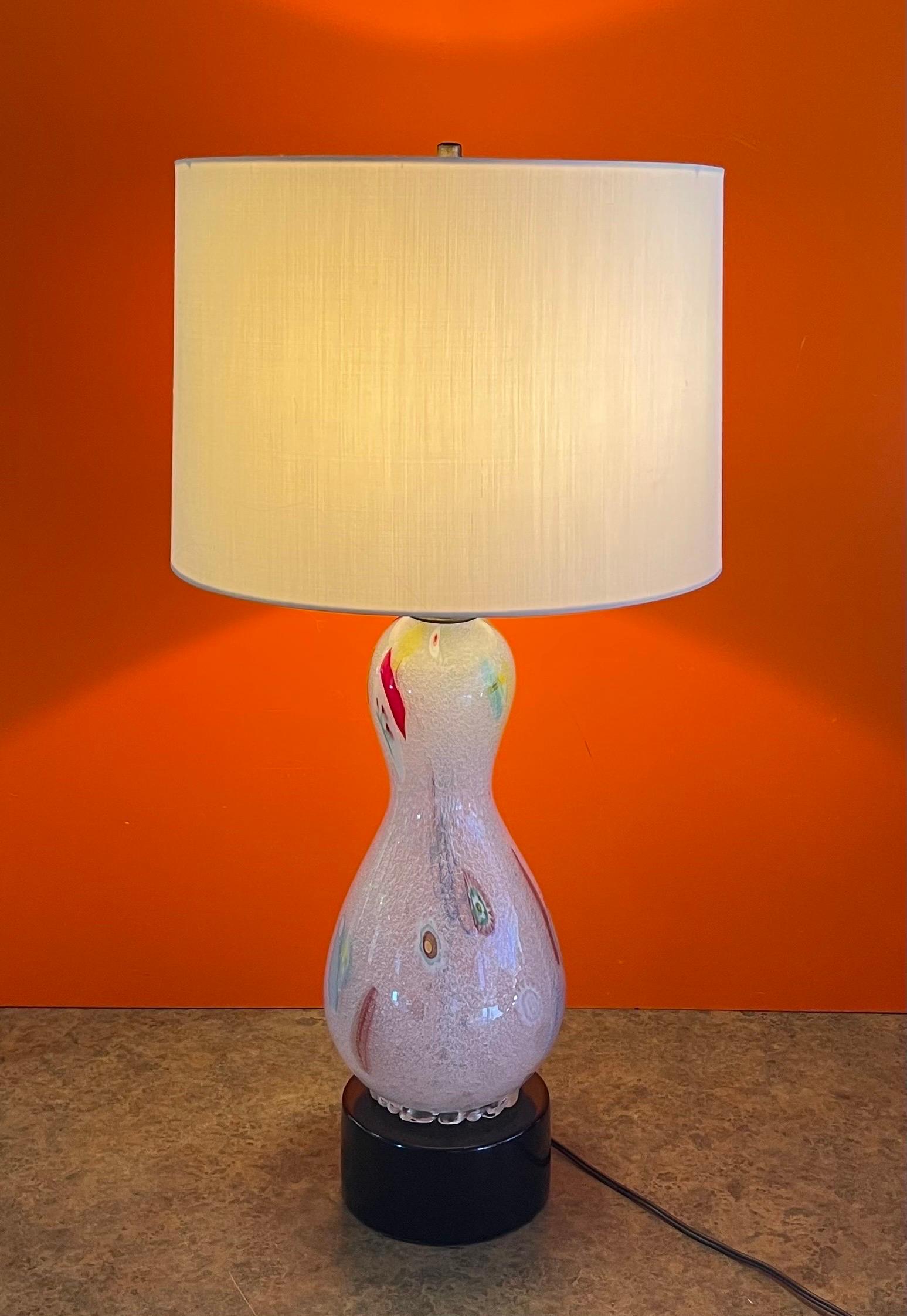 Mid-Century Modern Vintage Murano Glass Millefiori Table Lamp  For Sale