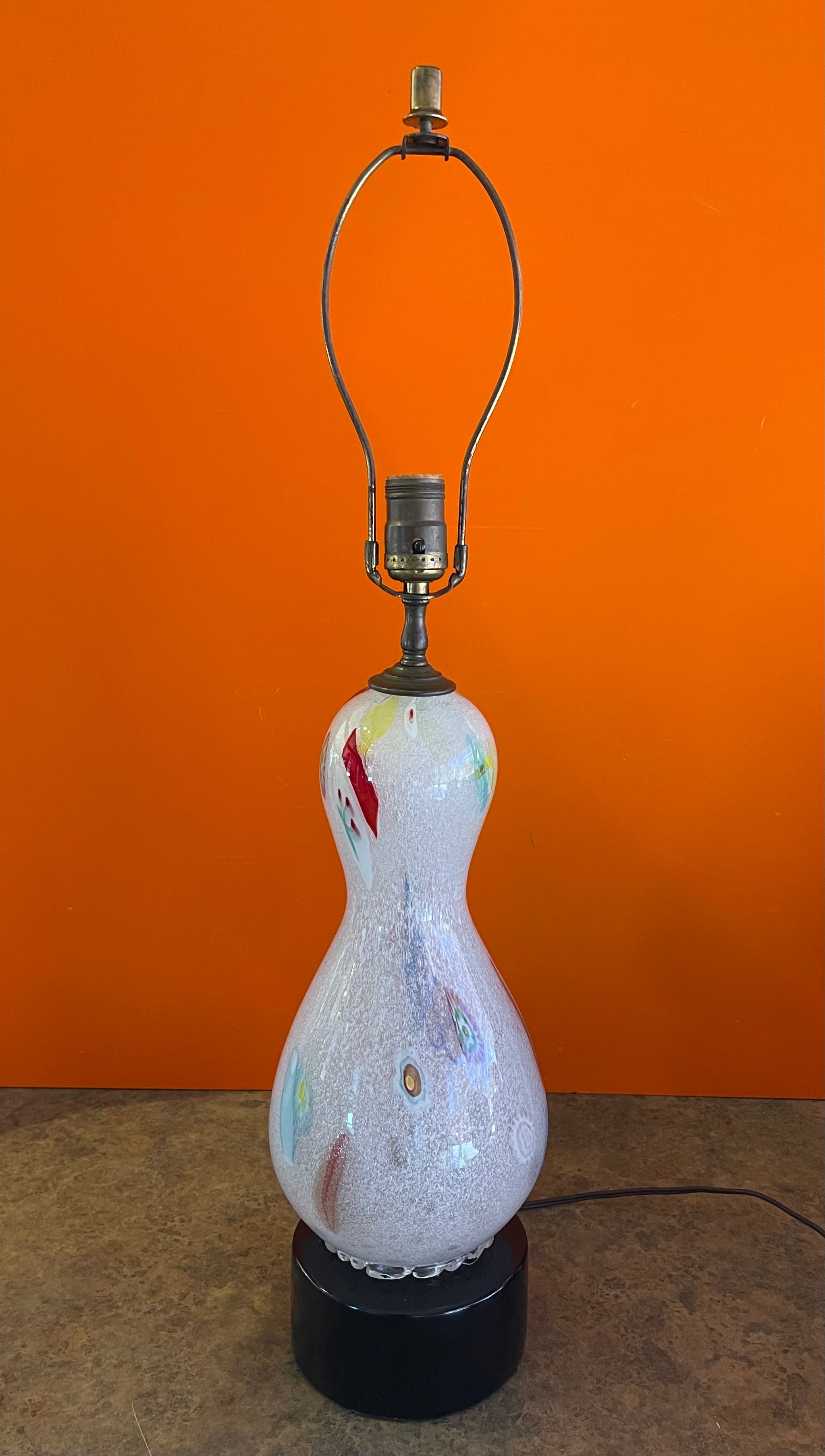 Verre d'art Lampe de table Millefiori en verre de Murano vintage  en vente