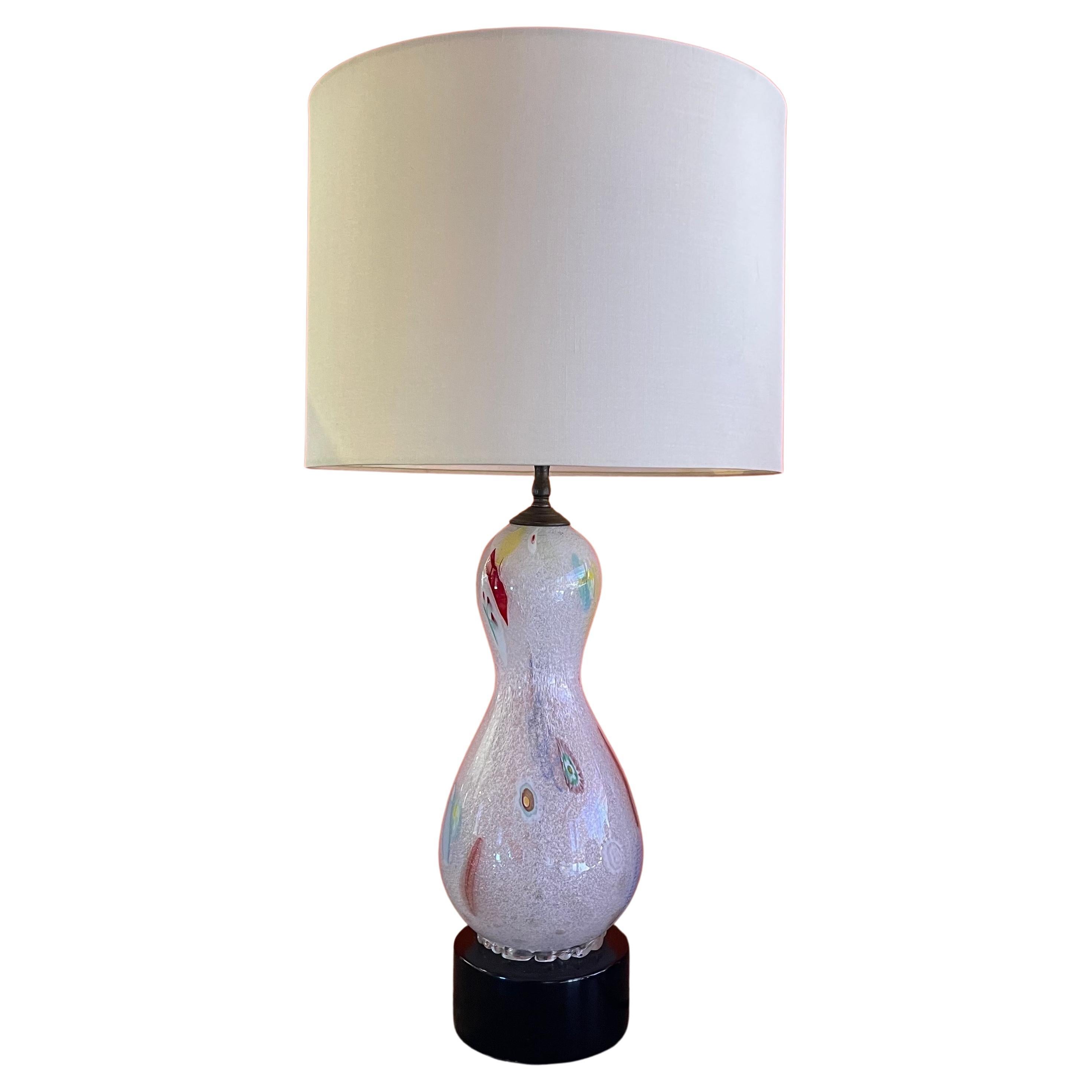 Vintage Murano Glass Millefiori Table Lamp 