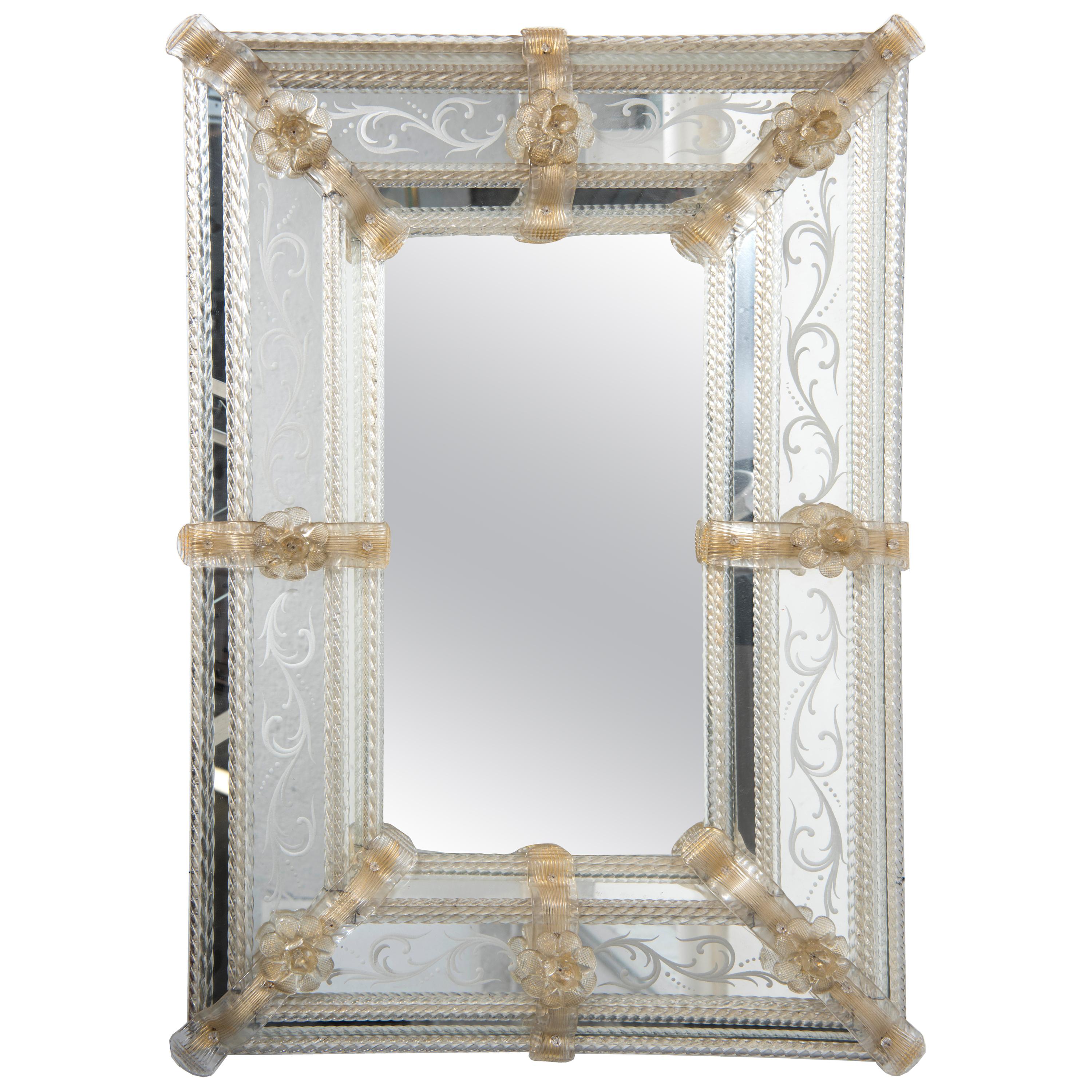 Vintage Murano Glass Mirror, Early 20th Century at 1stDibs murano