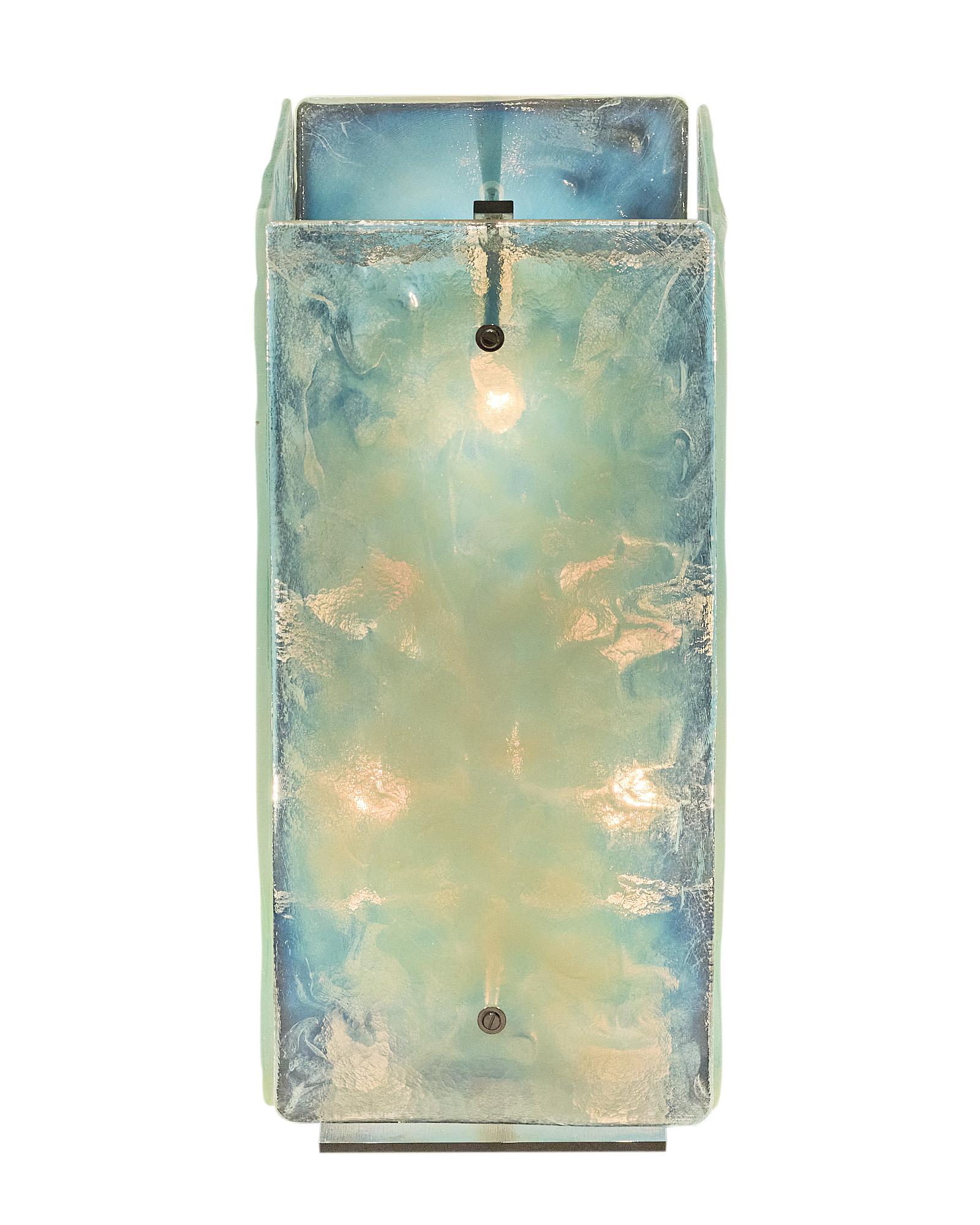 Vintage Murano Glas Modernist schillernde Lampen (Ende des 20. Jahrhunderts) im Angebot