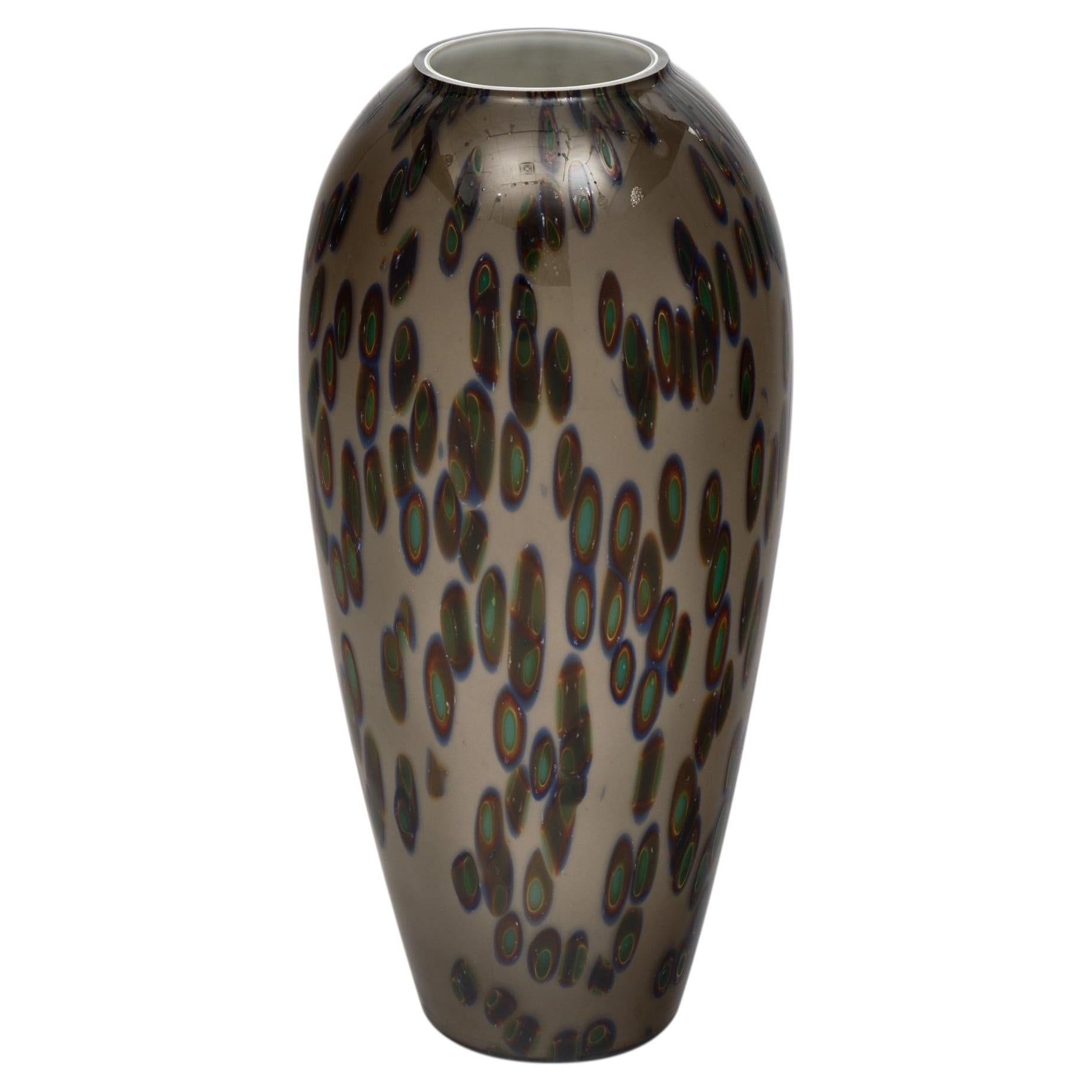 Vintage Murano Glass Murrine Vase, Hand Blown, Italy, 1970