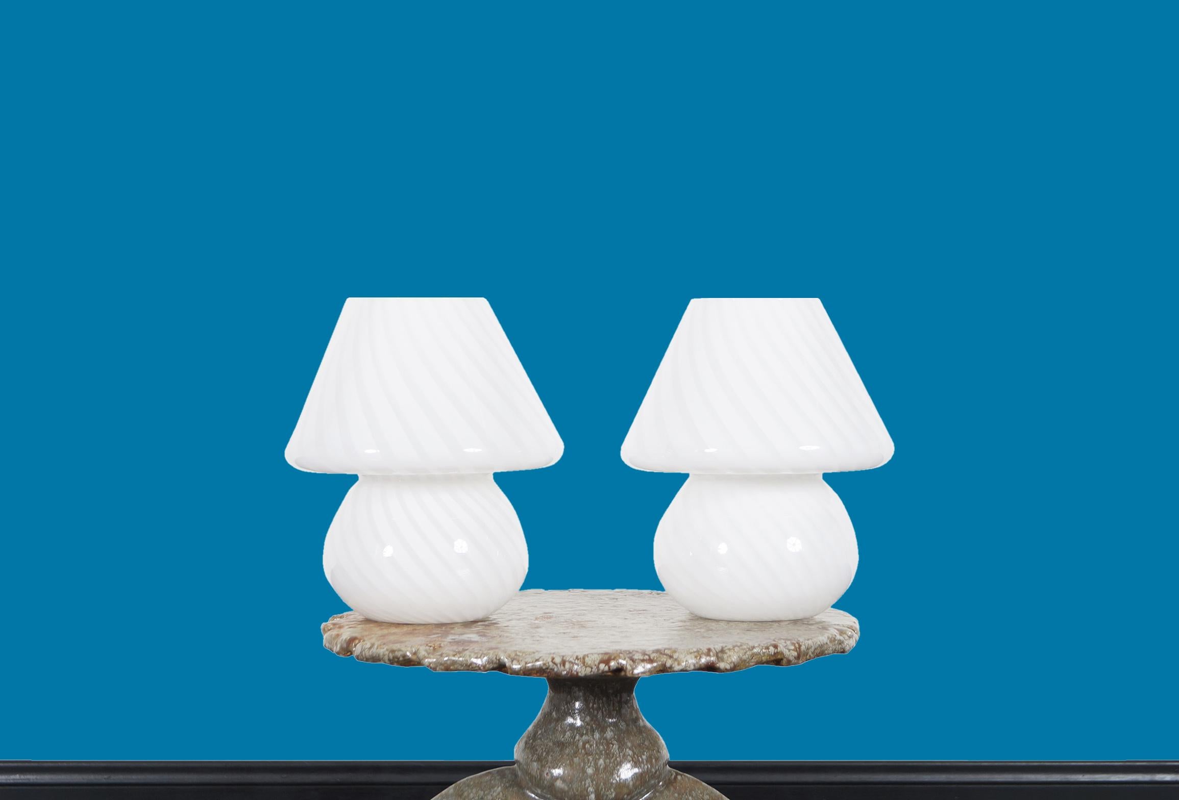 vintage glass mushroom lamp