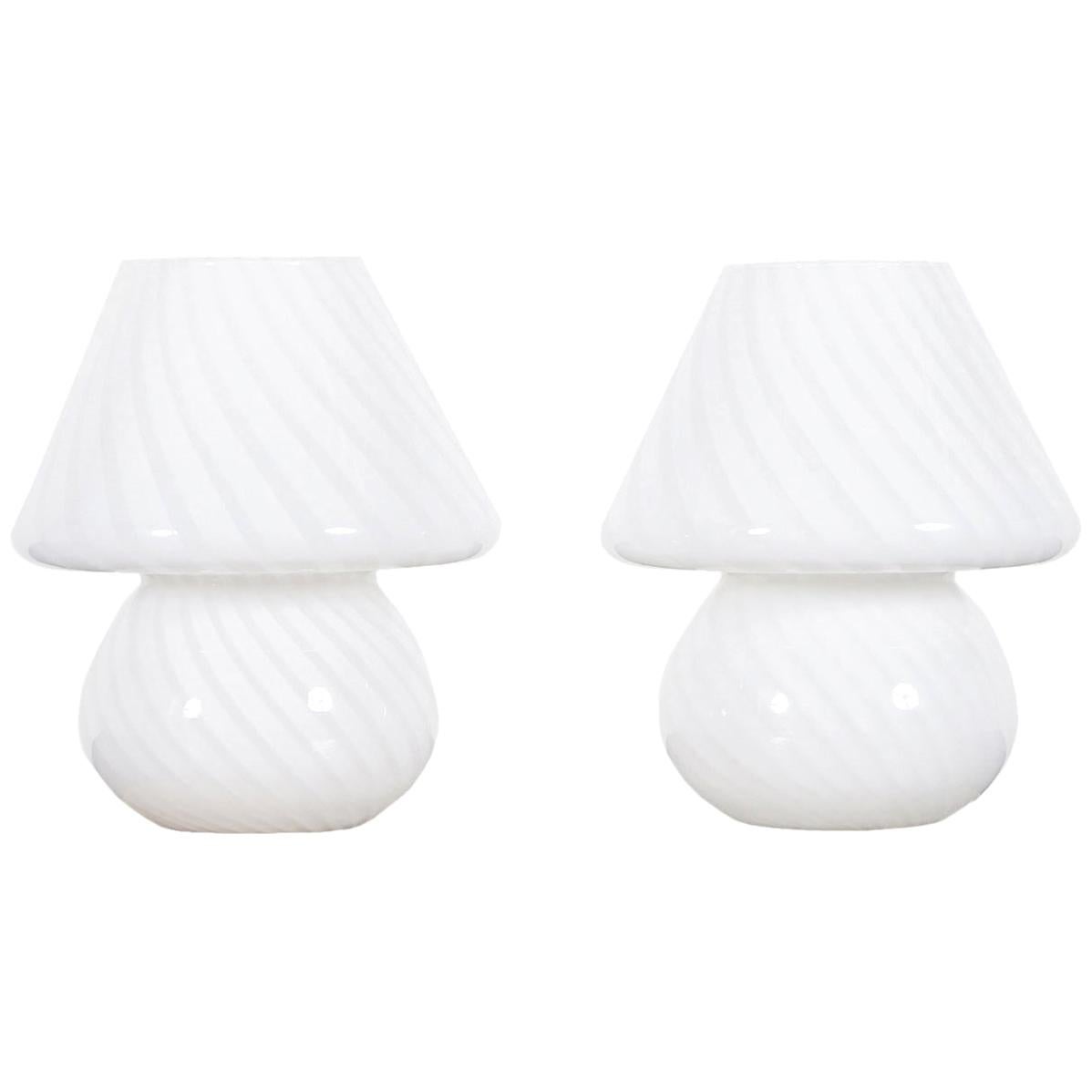 Vintage Murano Glass "Mushroom" Lamps by Vetri