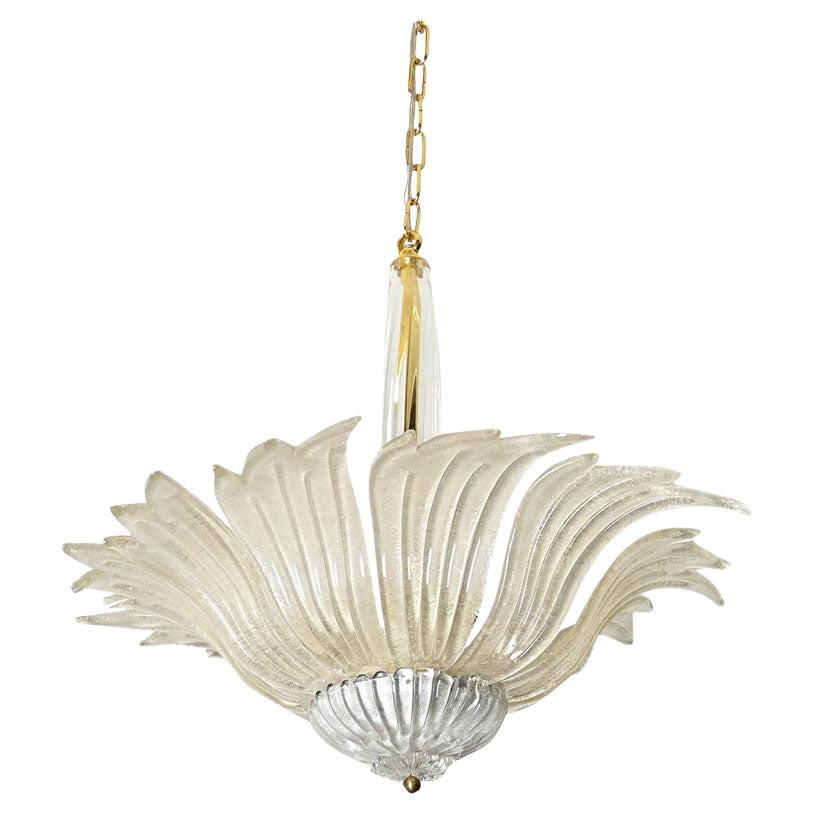 Vintage Murano Glass Palmette Suspension Light