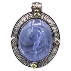 Vintage Murano Glass Anhänger Italian Glass Cameo von griechischen Hermes Gott