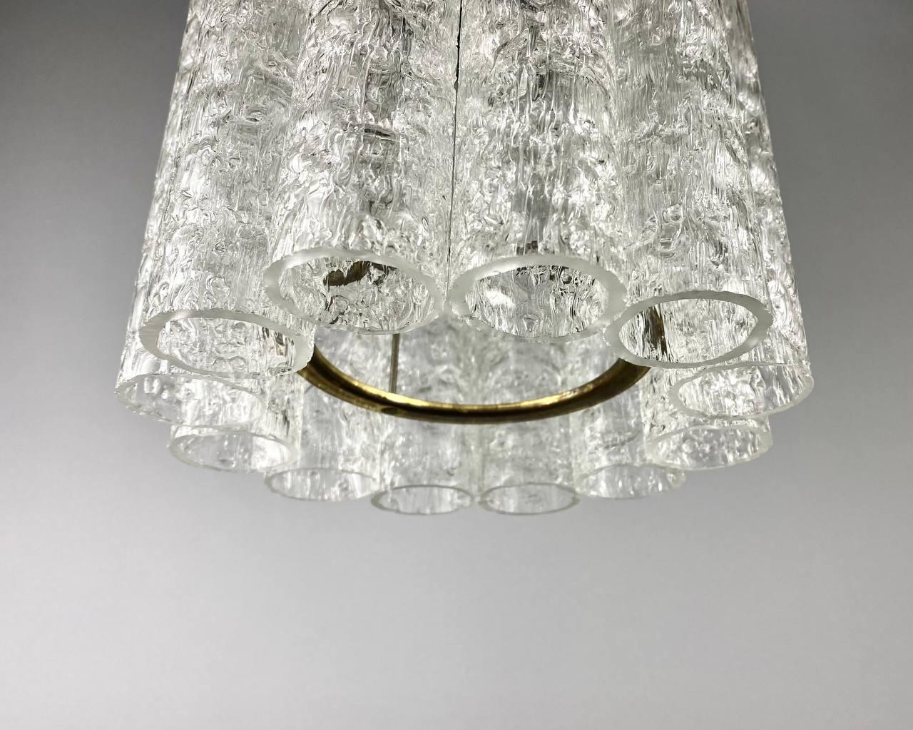 Vintage Murano Glass Pendant Lamp by Doria Leuchten, Germany In Good Condition For Sale In Bastogne, BE