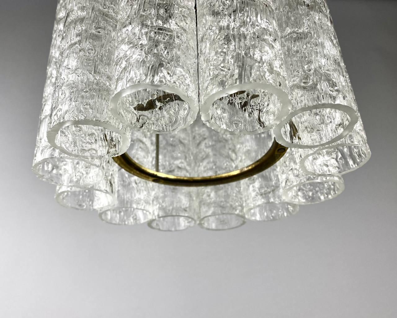 Mid-20th Century Vintage Murano Glass Pendant Lamp by Doria Leuchten, Germany For Sale